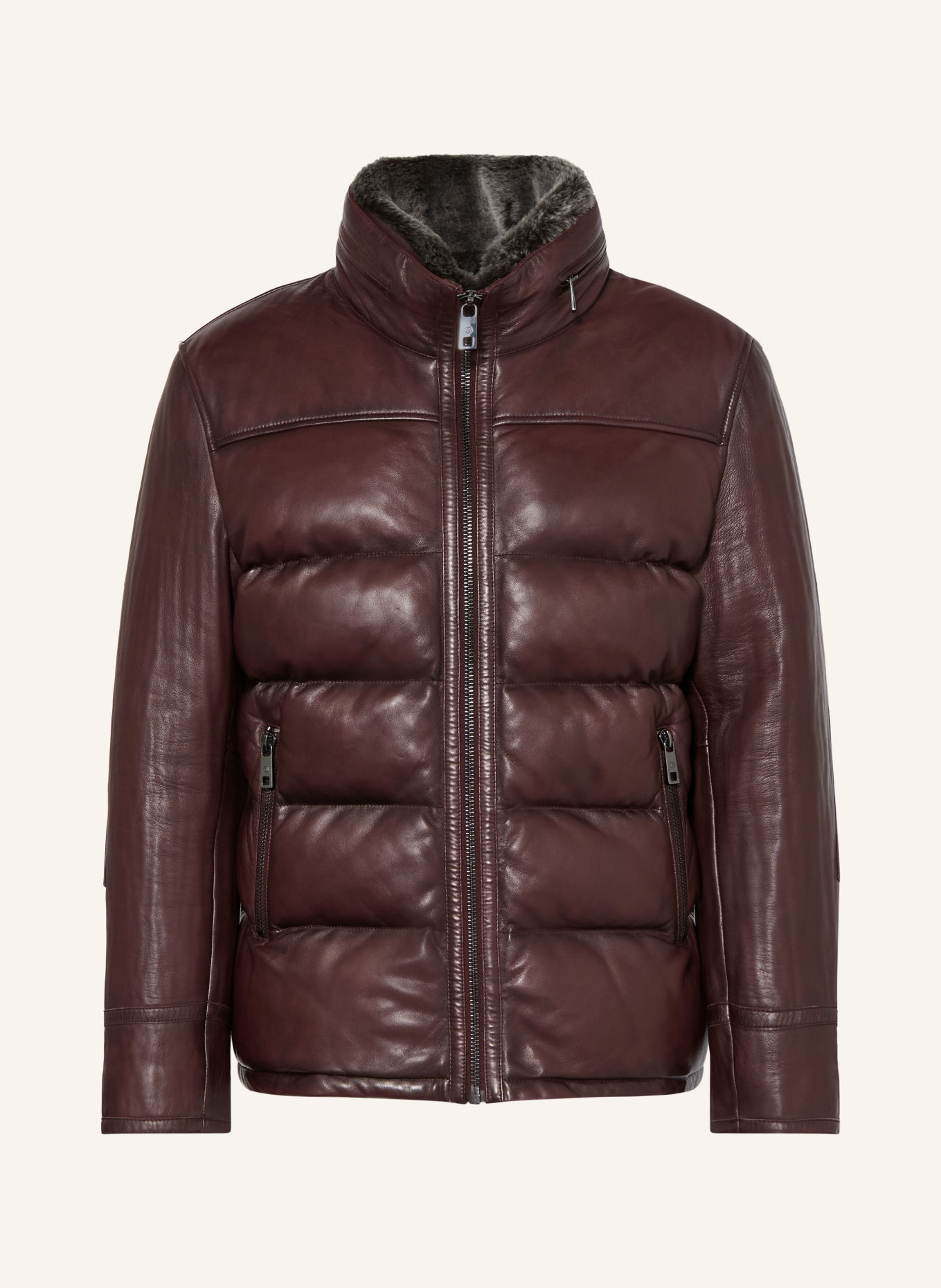 MILESTONE Lederjacke: DUNKELROT