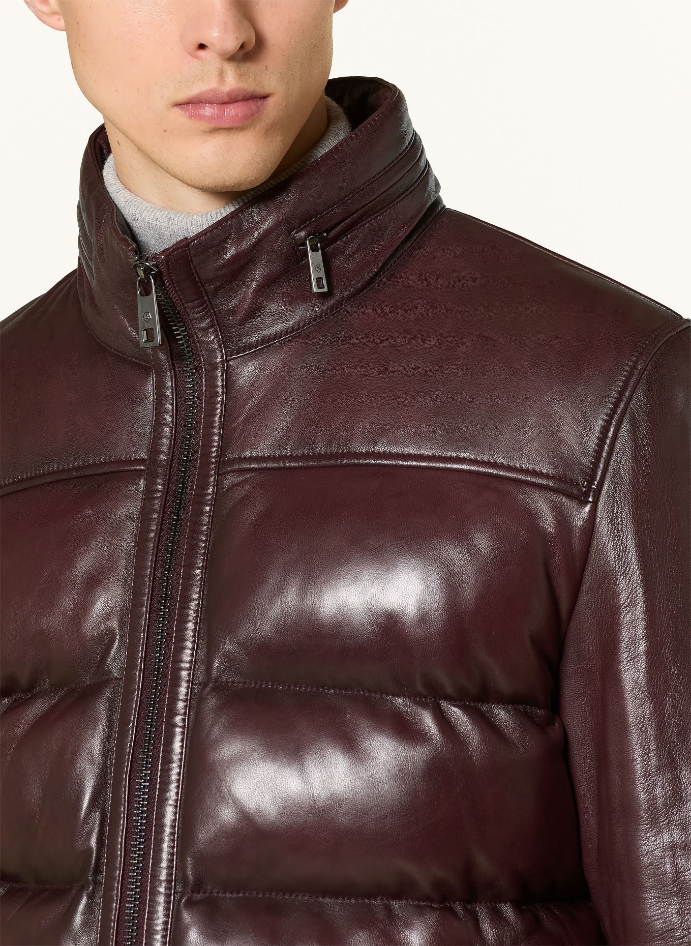 MILESTONE Lederjacke: DUNKELROT