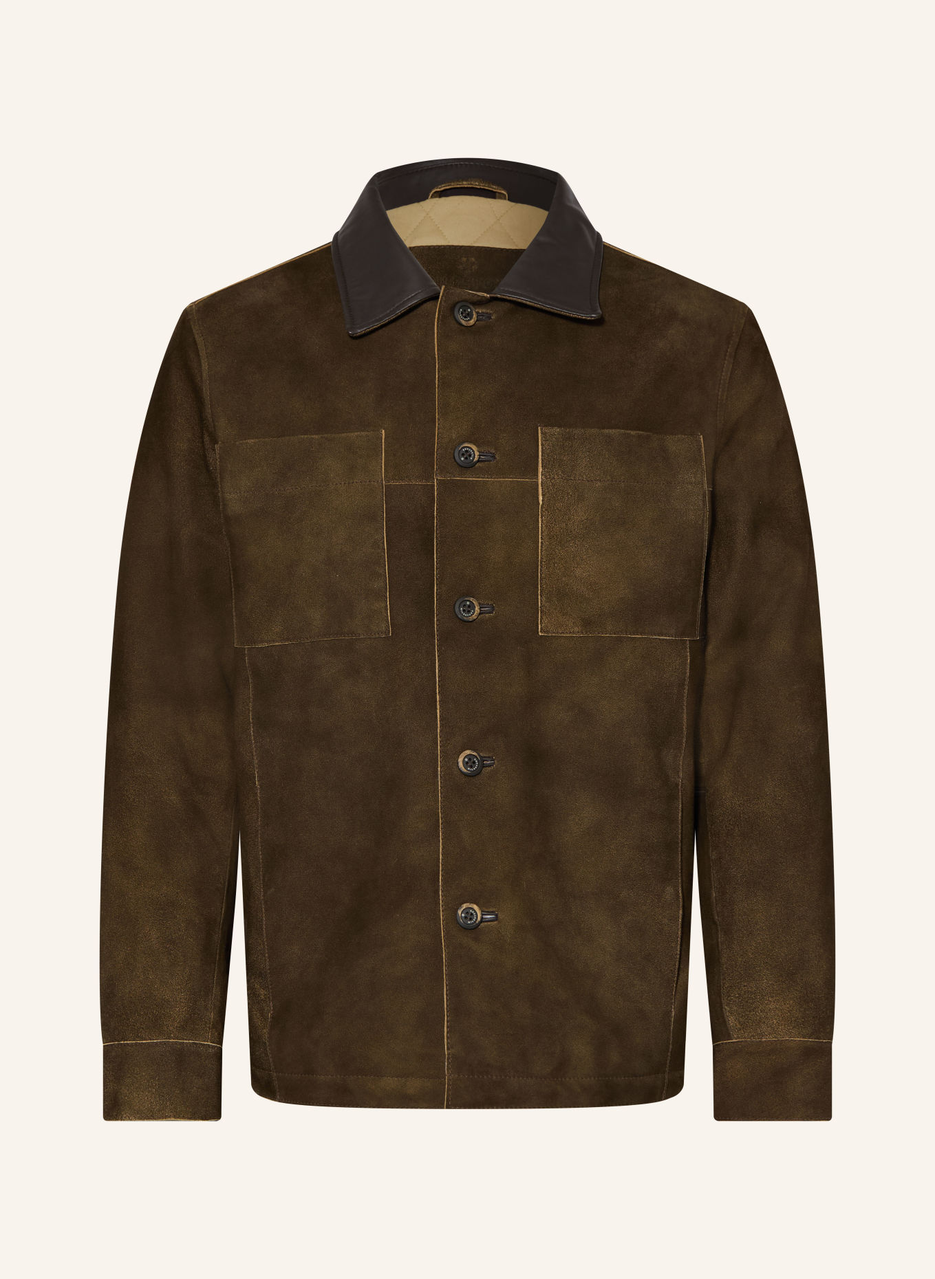 MILESTONE Leder-Overjacket MSDAMIAN: DUNKELBRAUN