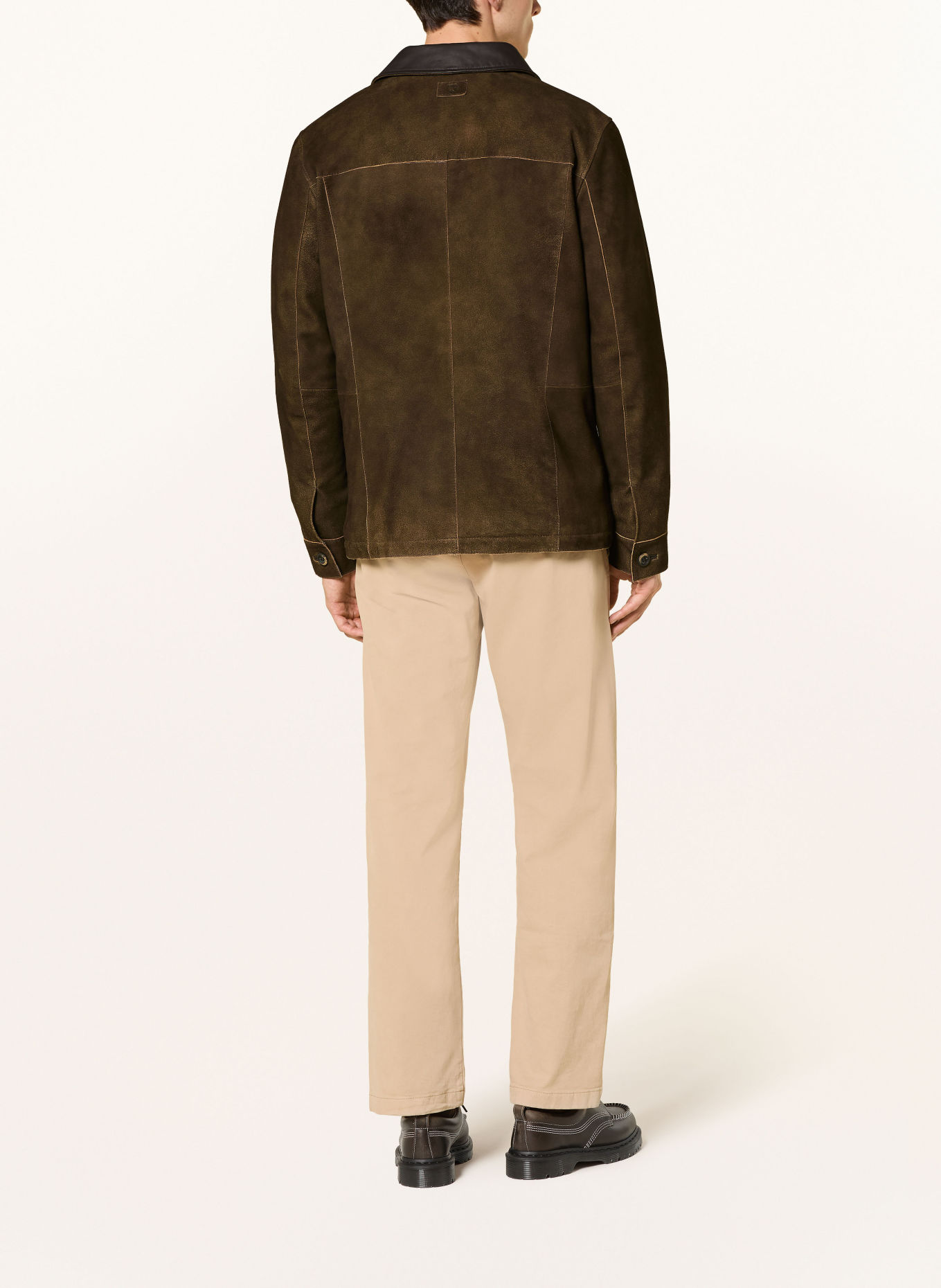 MILESTONE Leder-Overjacket MSDAMIAN: DUNKELBRAUN