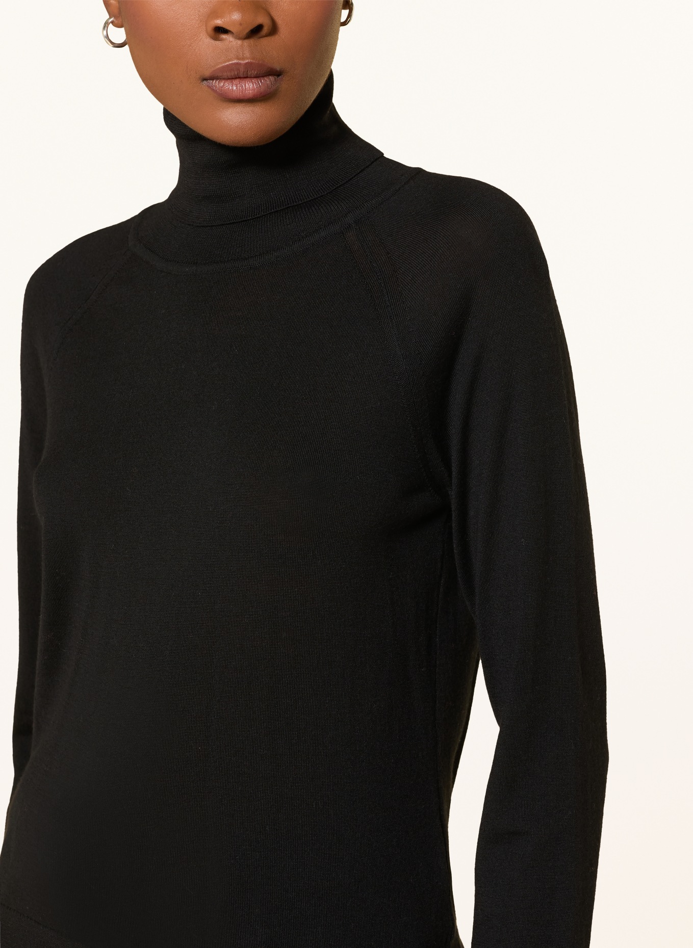 lilienfels Rollkragenpullover aus Merinowolle: SCHWARZ