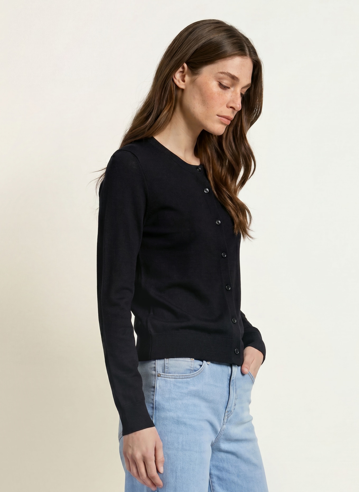 lilienfels Merinowool Cardigan: BLACK