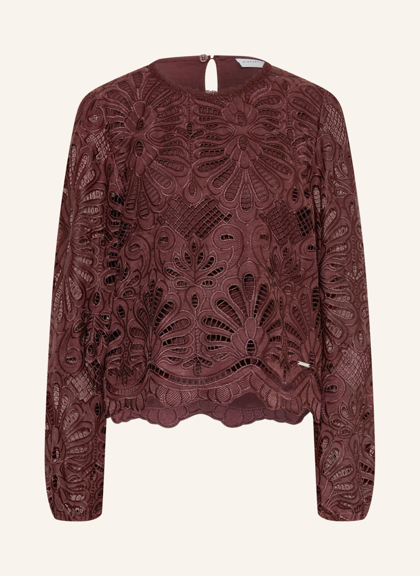 RINO & PELLE Chemisier JAIKE en dentelle: MARRON FONCÉ
