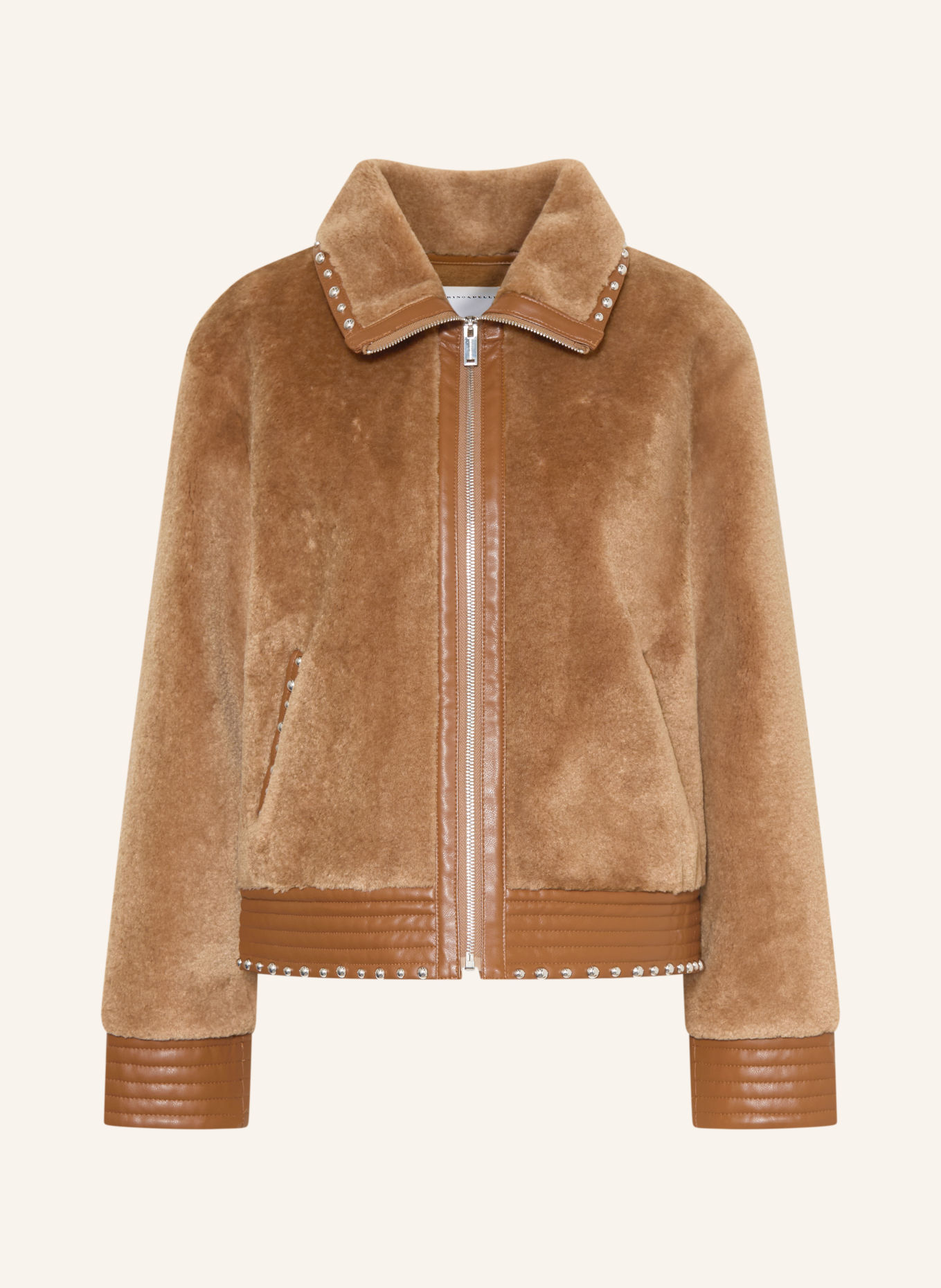 RINO & PELLE Kunstbontjas DANISHA met studs: BEIGE