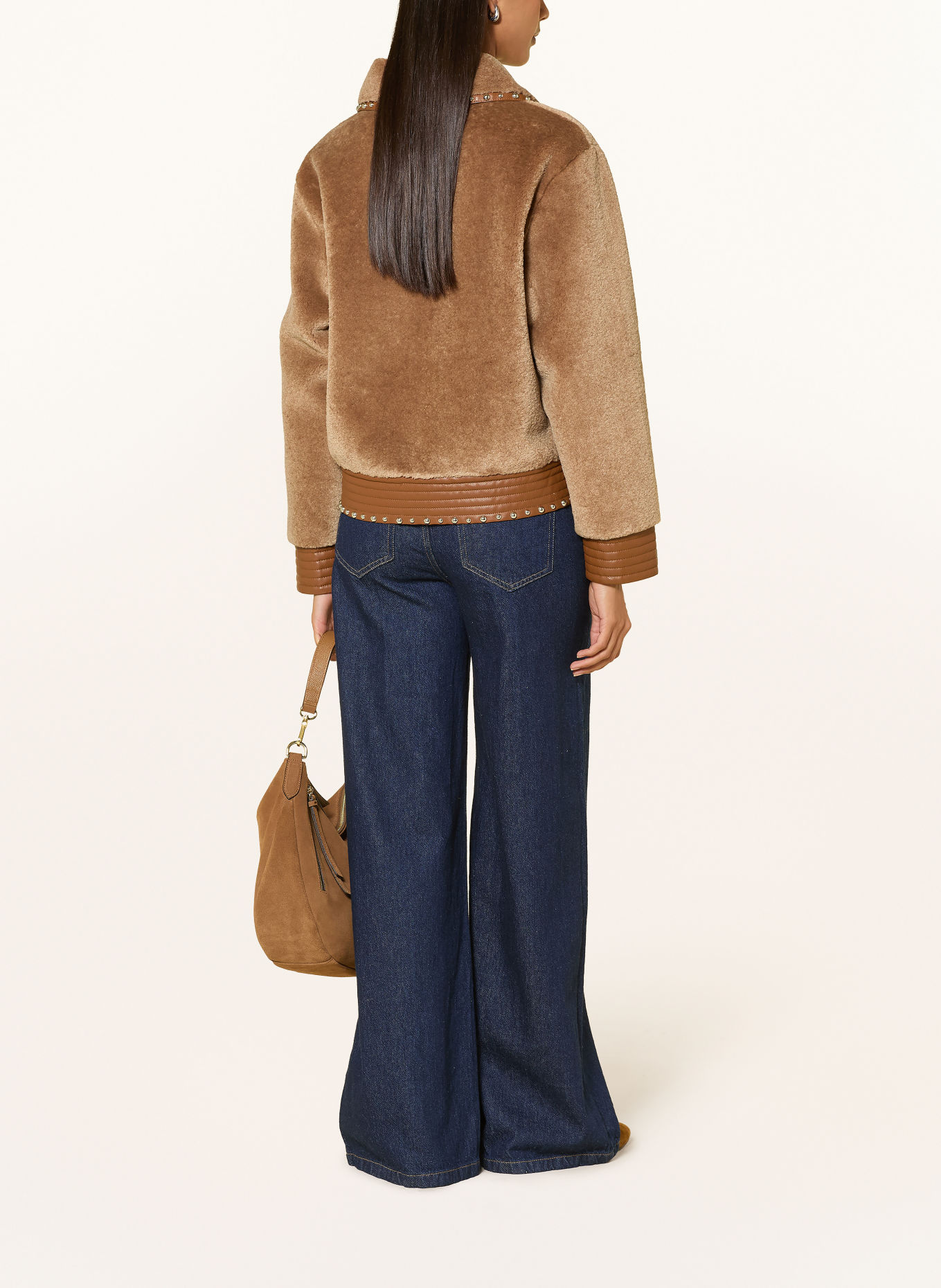 RINO & PELLE Kunstbontjas DANISHA met studs: BEIGE