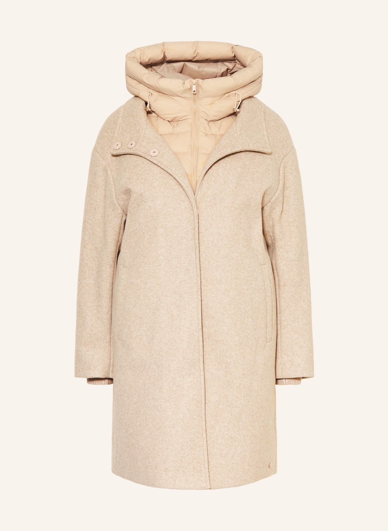 RINO & PELLE OMRI coat with removable collar: BEIGE