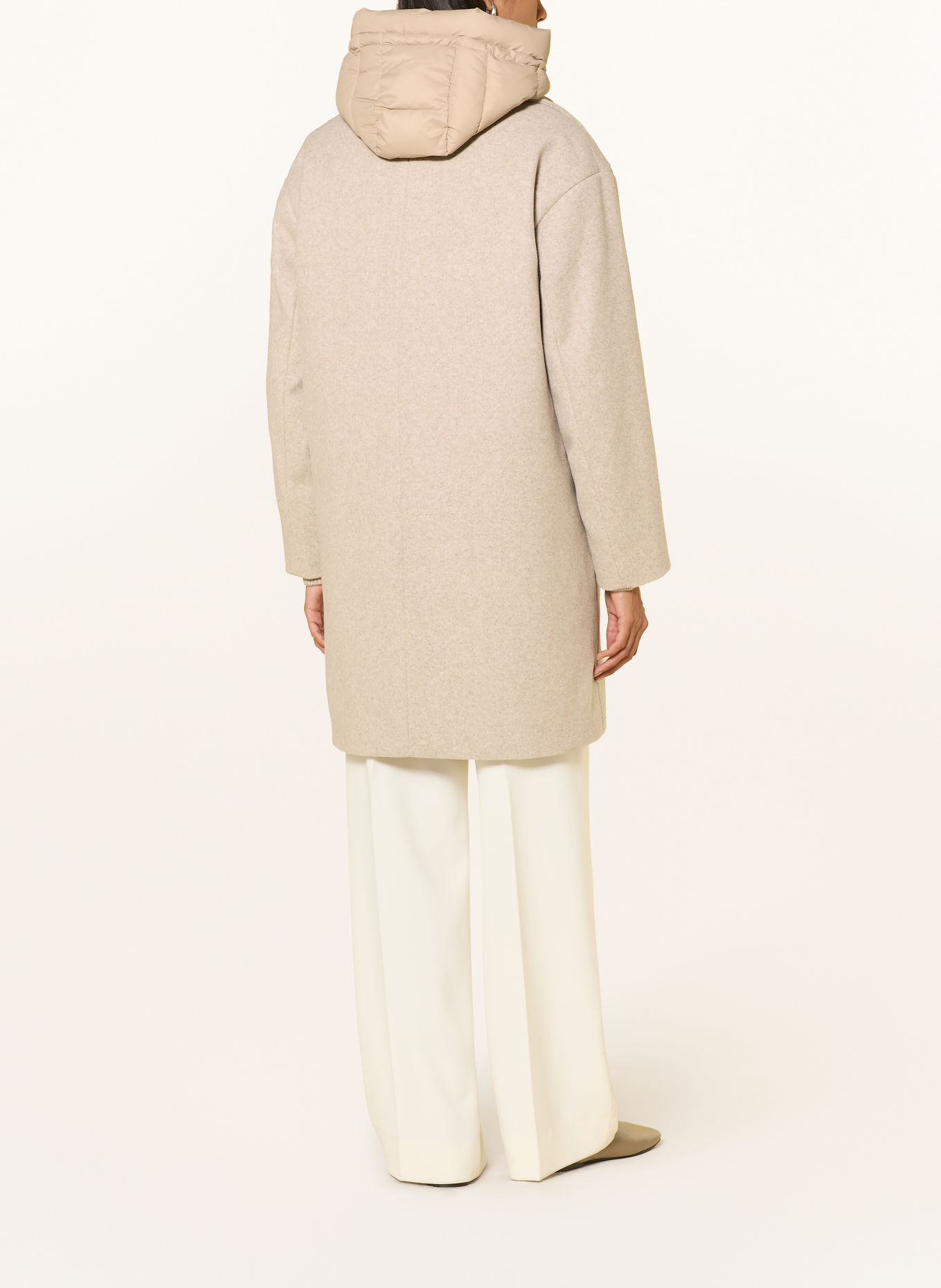 RINO & PELLE OMRI coat with removable collar: BEIGE