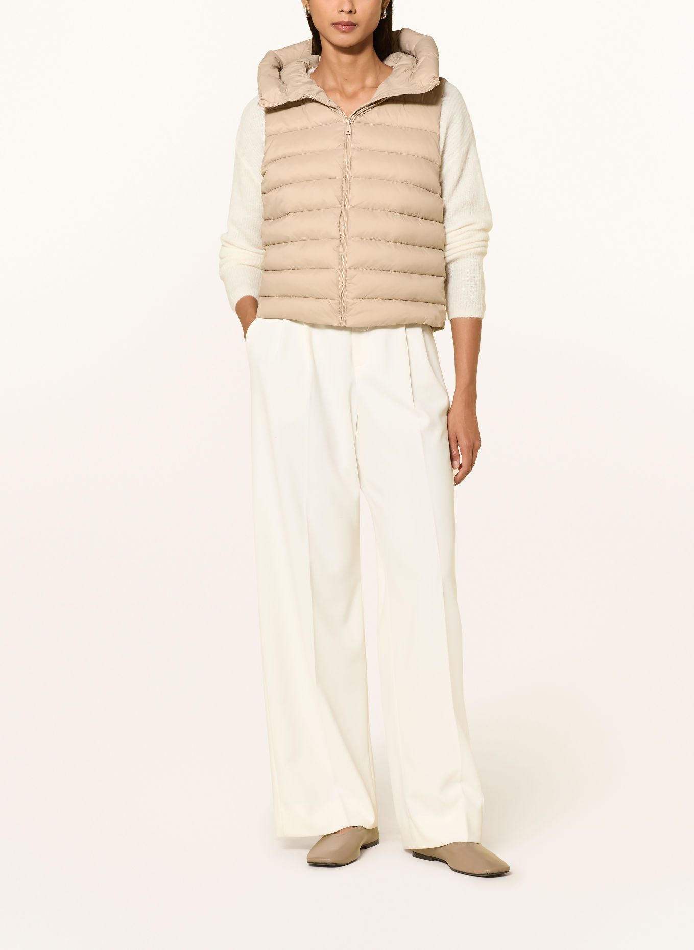 RINO & PELLE OMRI coat with removable collar: BEIGE