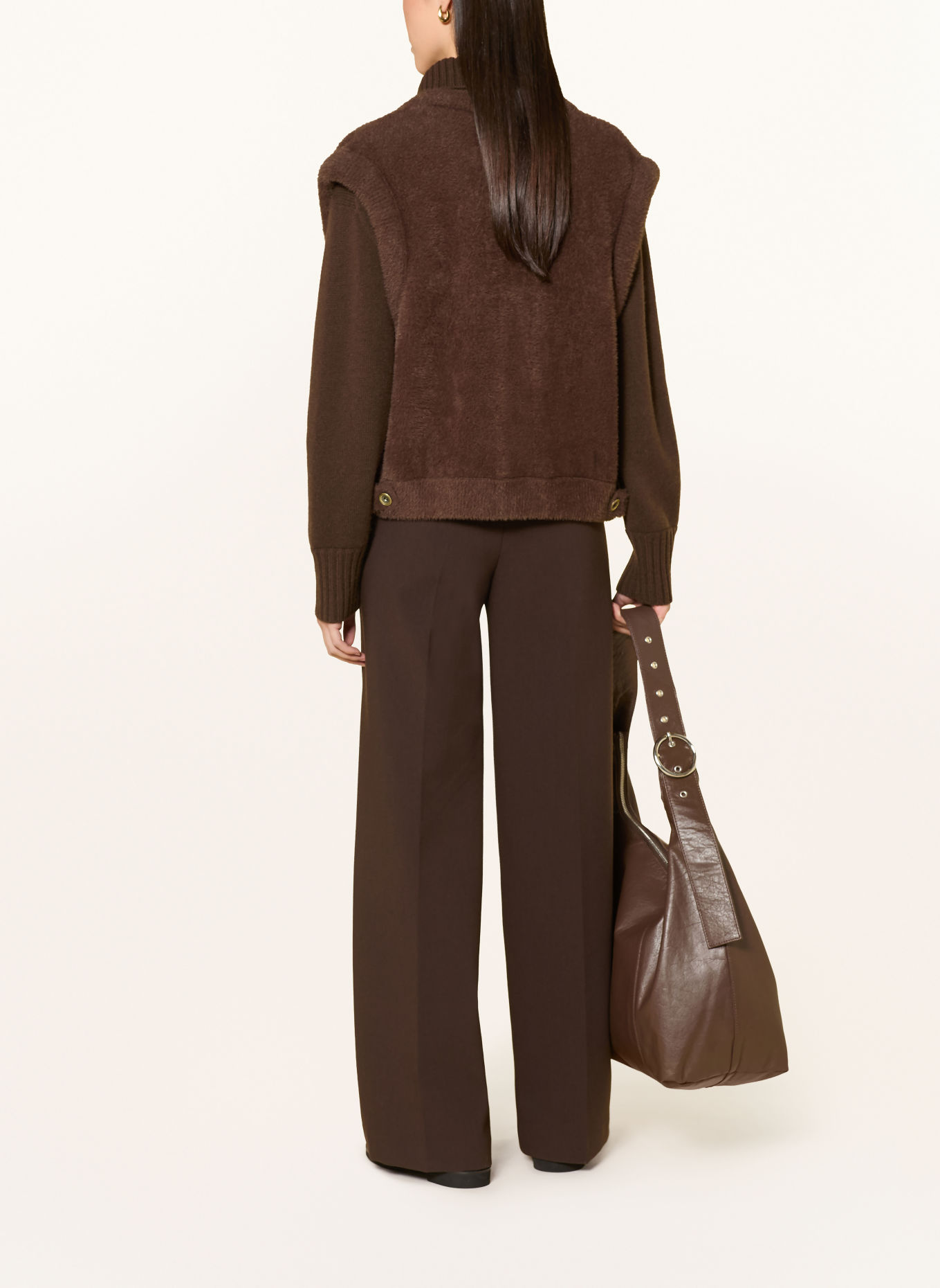 RINO & PELLE ELONA Knit Vest: DARK BROWN