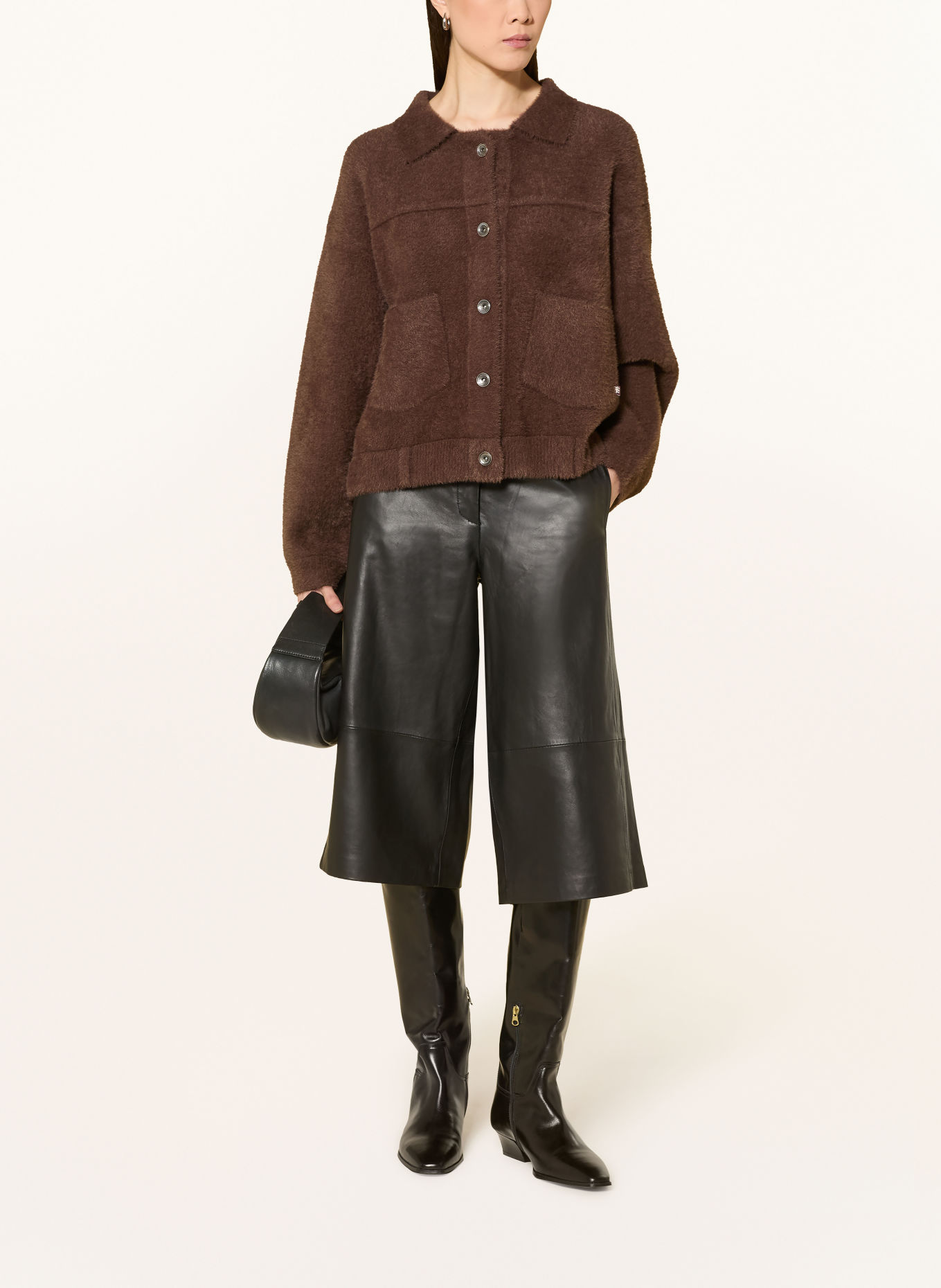 RINO & PELLE BUBBLY Cardigan: DARK BROWN