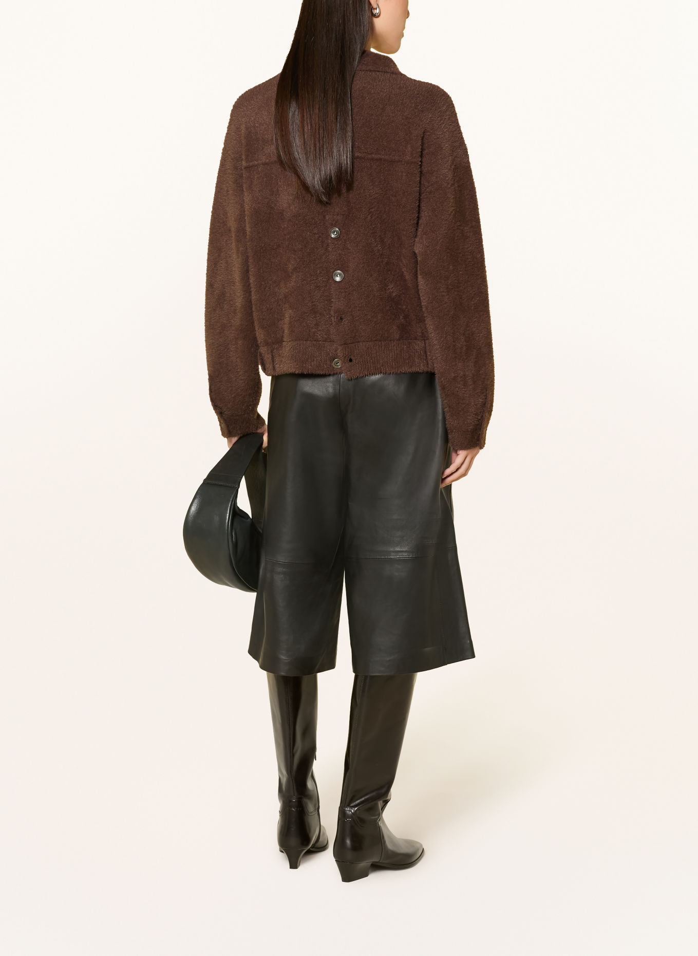 RINO & PELLE BUBBLY Cardigan: DARK BROWN