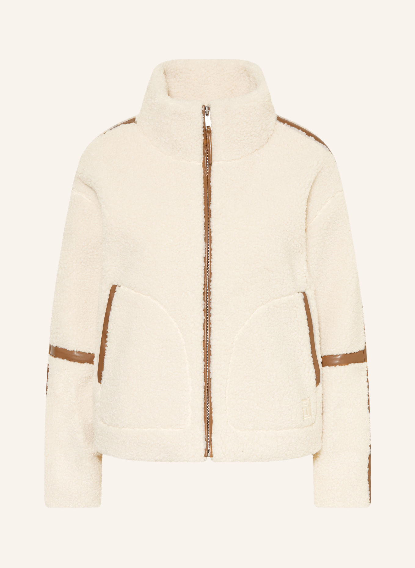 RINO & PELLE JAYDEE Teddy Fur Jacket: CREAM / BROWN