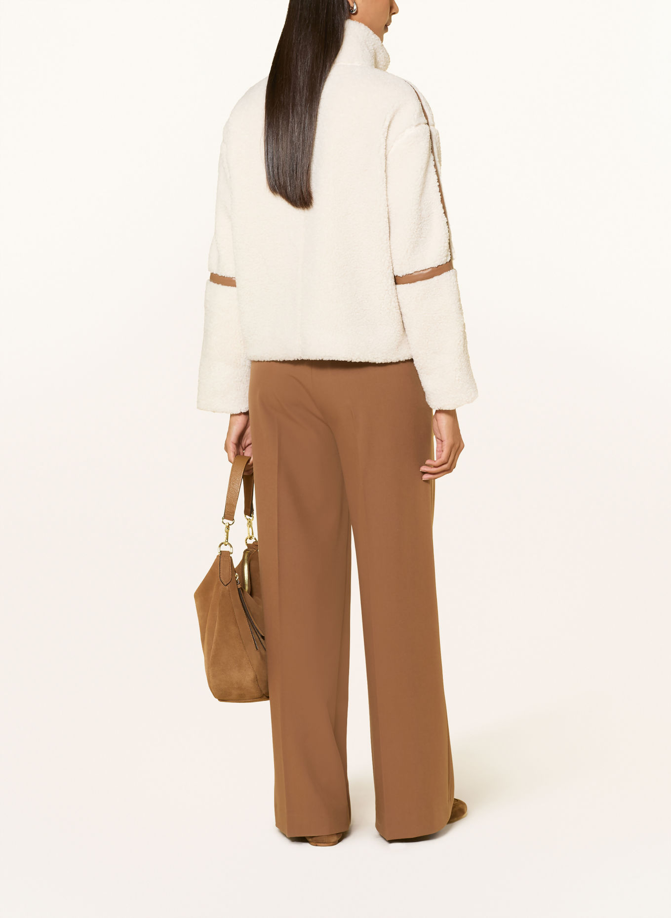 RINO & PELLE JAYDEE Teddy Fur Jacket: CREAM / BROWN