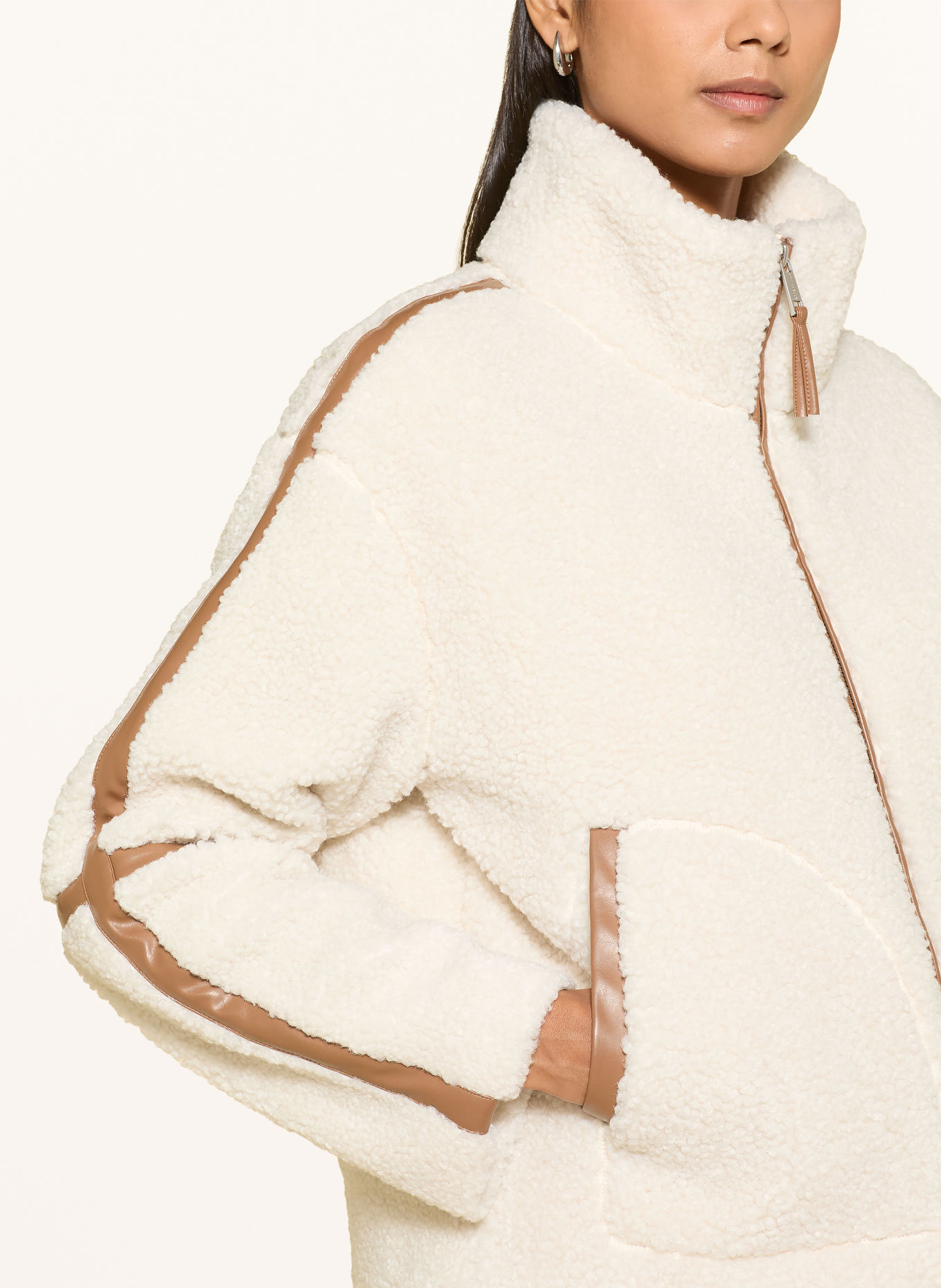 RINO & PELLE JAYDEE Teddy Fur Jacket: CREAM / BROWN