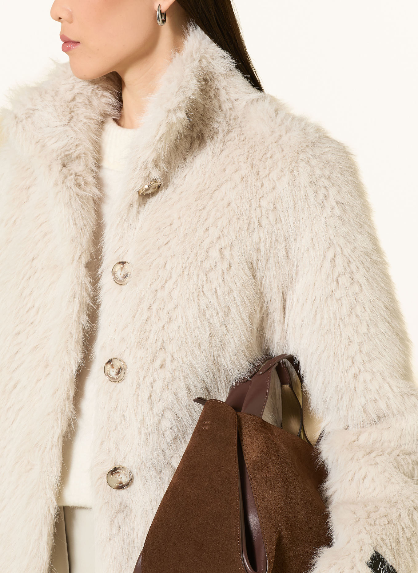 RINO & PELLE Faux Fur Jacket VIE: WHITE