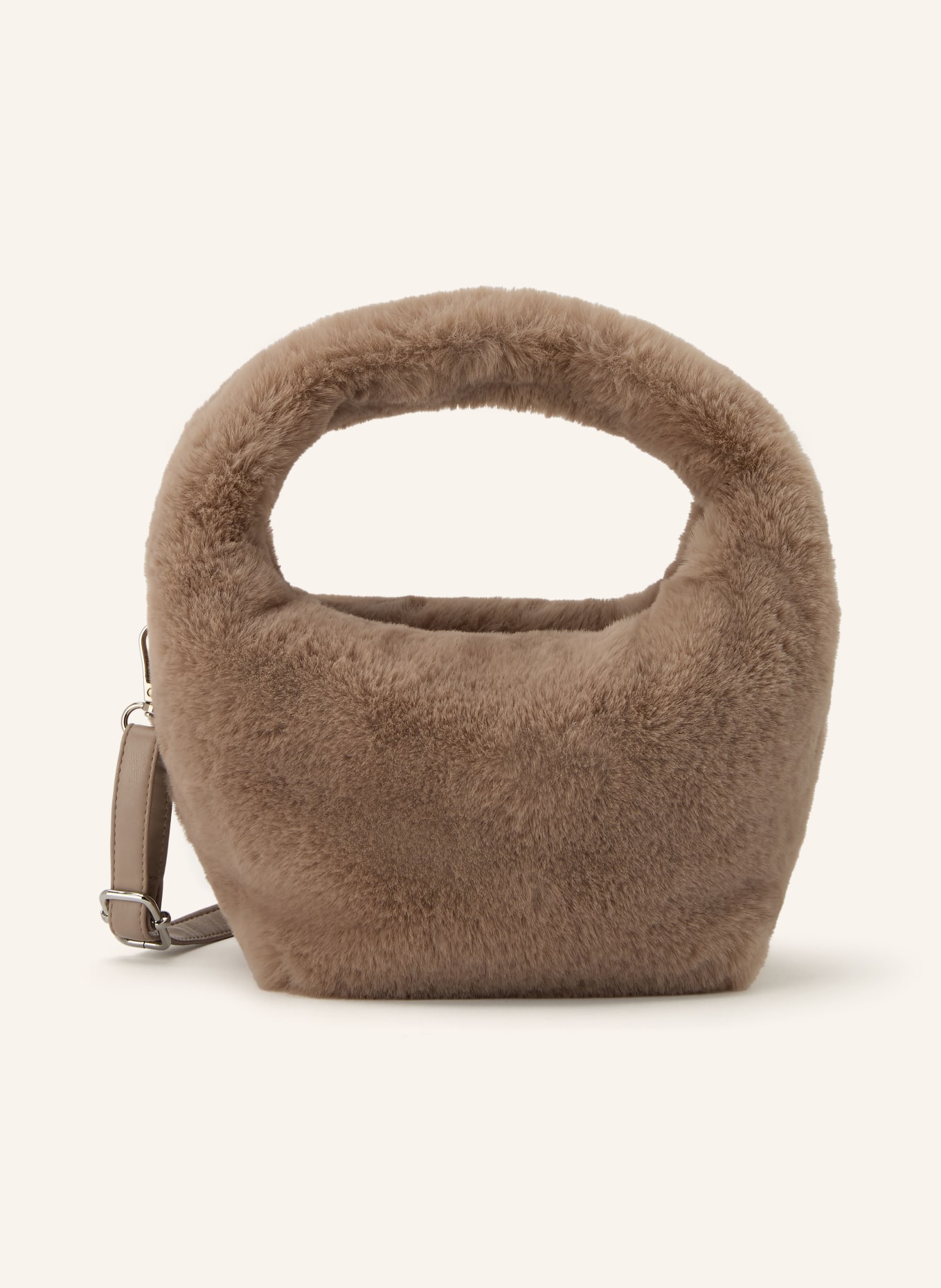 RINO & PELLE CHERYL Faux Fur Shoulder Bag: BEIGE