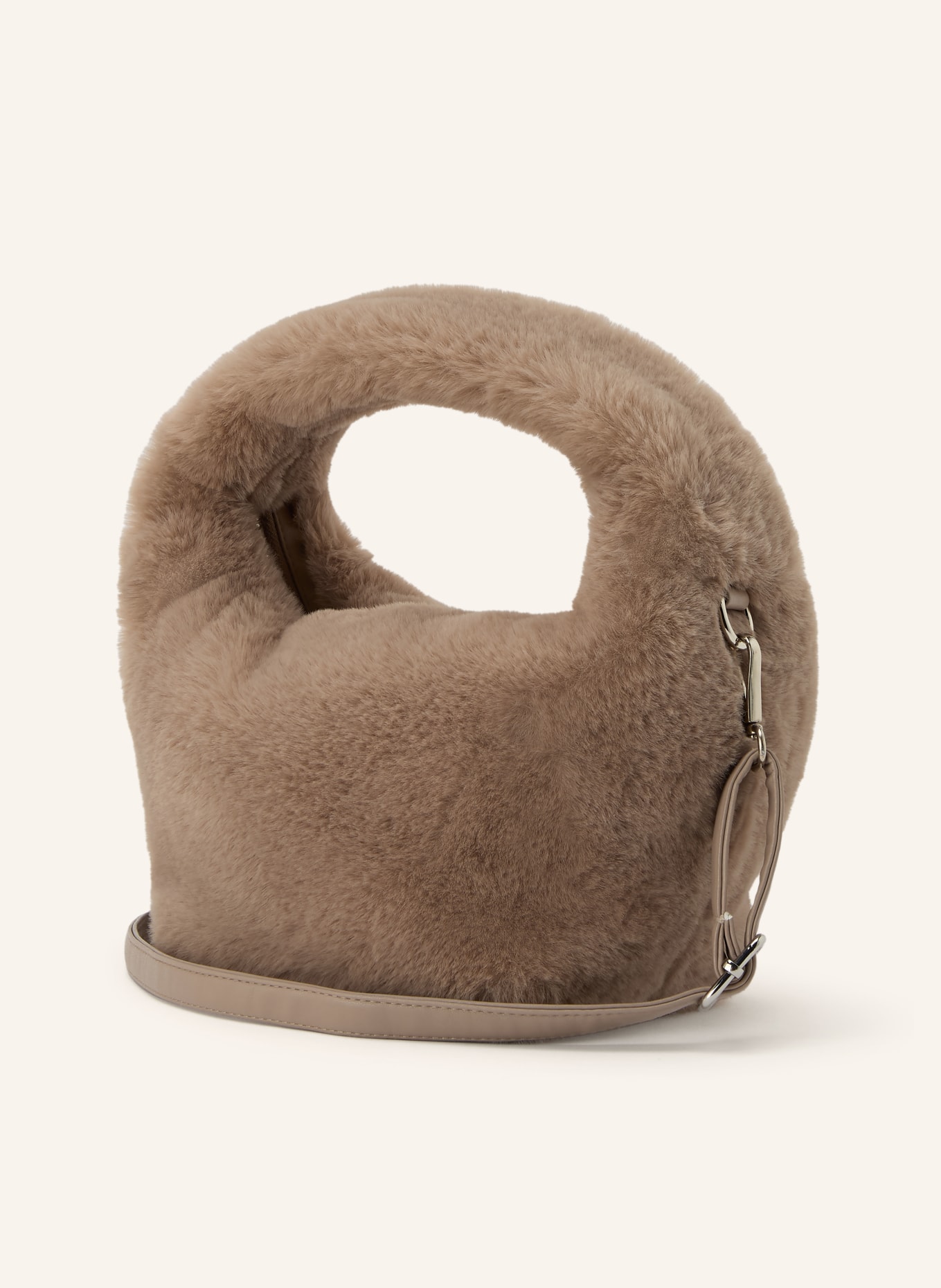 RINO & PELLE CHERYL Faux Fur Shoulder Bag: BEIGE