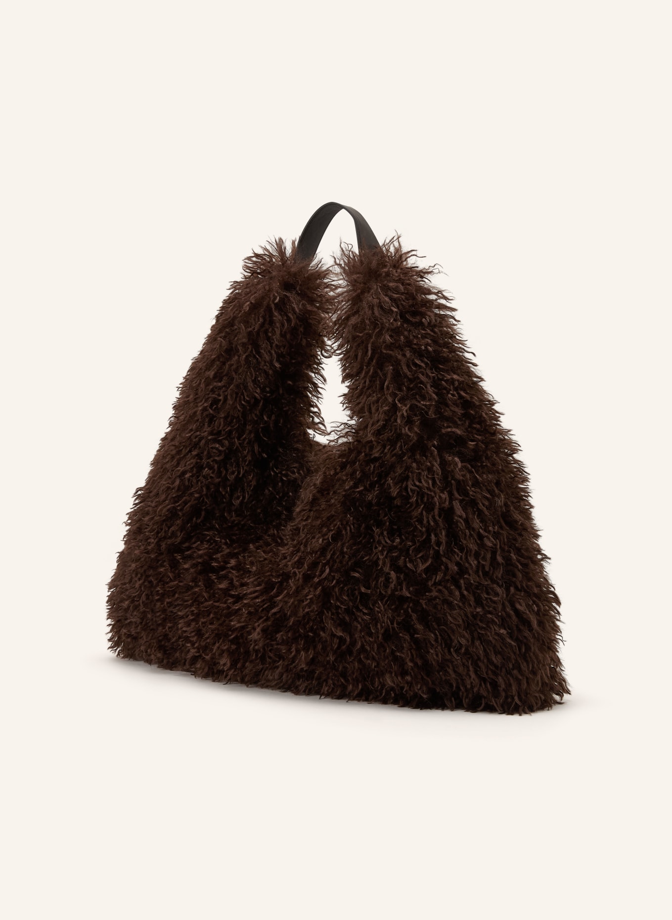 RINO & PELLE Schoudertas van kunstbont GUSTA: MARRON FONCÉ