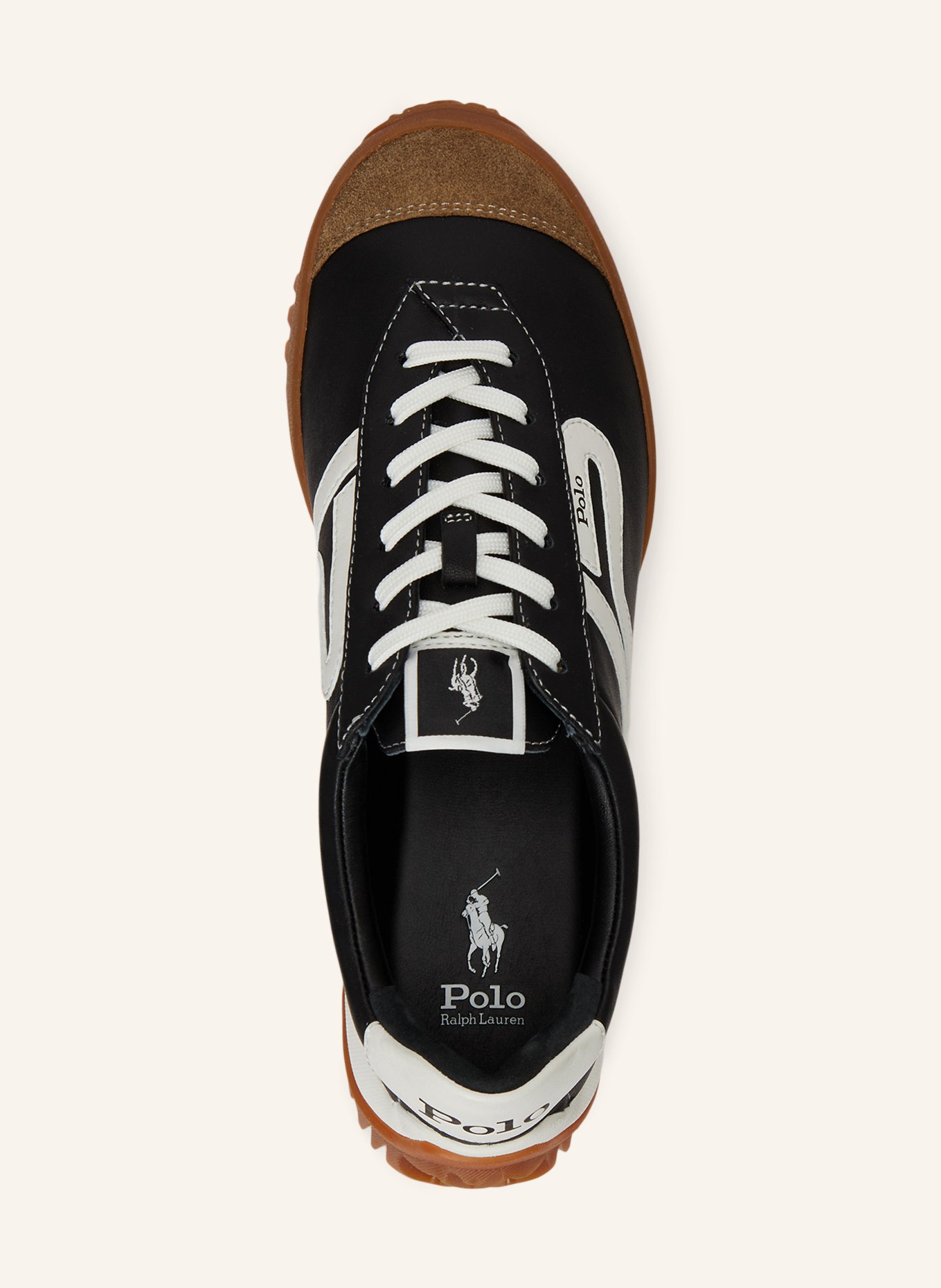 POLO RALPH LAUREN Sneakersy: ČERNÁ / ČERNOŠEDÁ / BÍLÁ