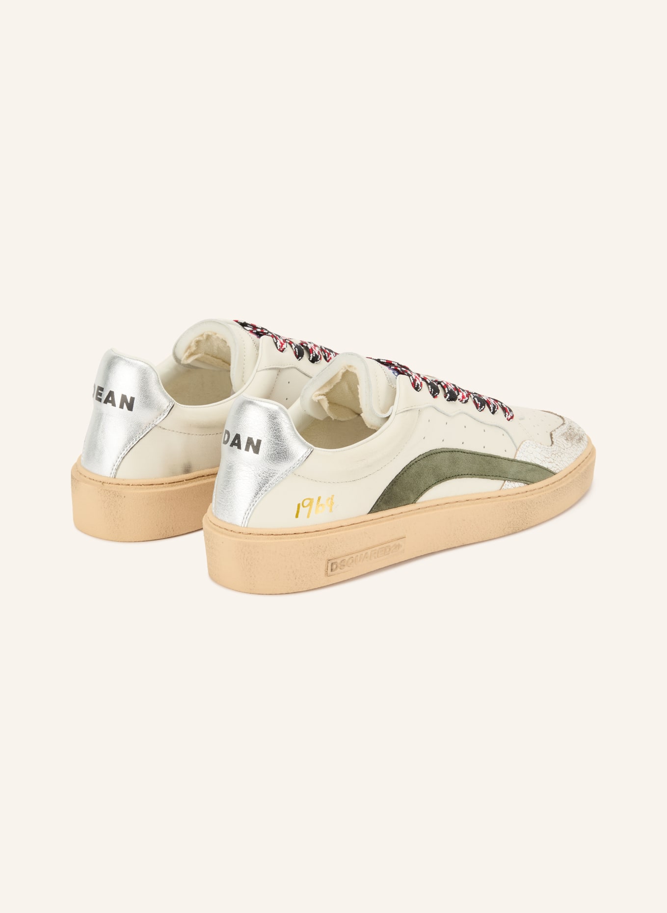 DSQUARED2 Sneakers RIDER: ECRU / ZILVER / KAKI