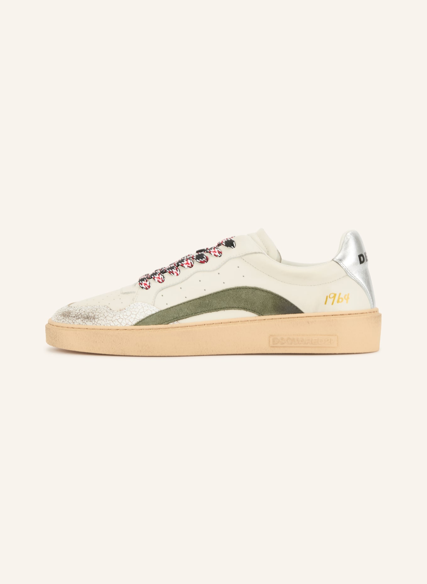 DSQUARED2 Sneakers RIDER: ECRU / ZILVER / KAKI