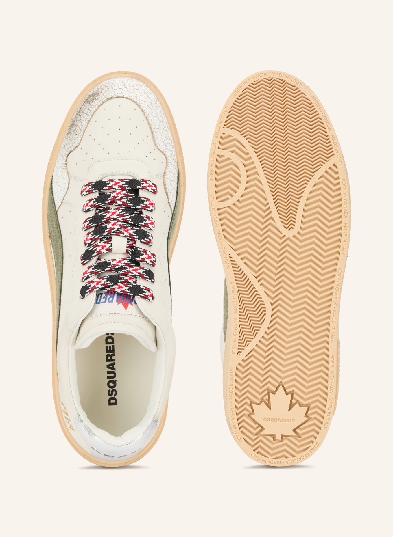 DSQUARED2 Sneakers RIDER: ECRU / ZILVER / KAKI