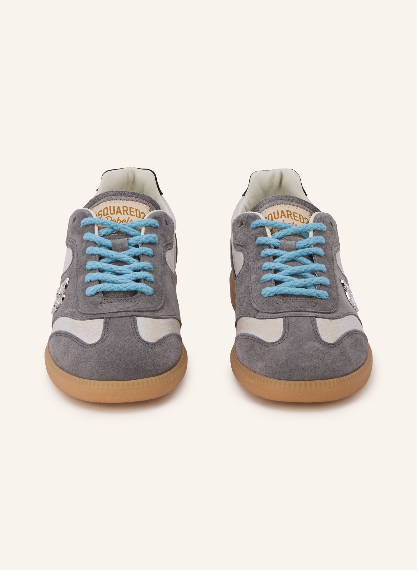 DSQUARED2 Sneaker: DUNKELGRAU / CREME / SCHWARZ