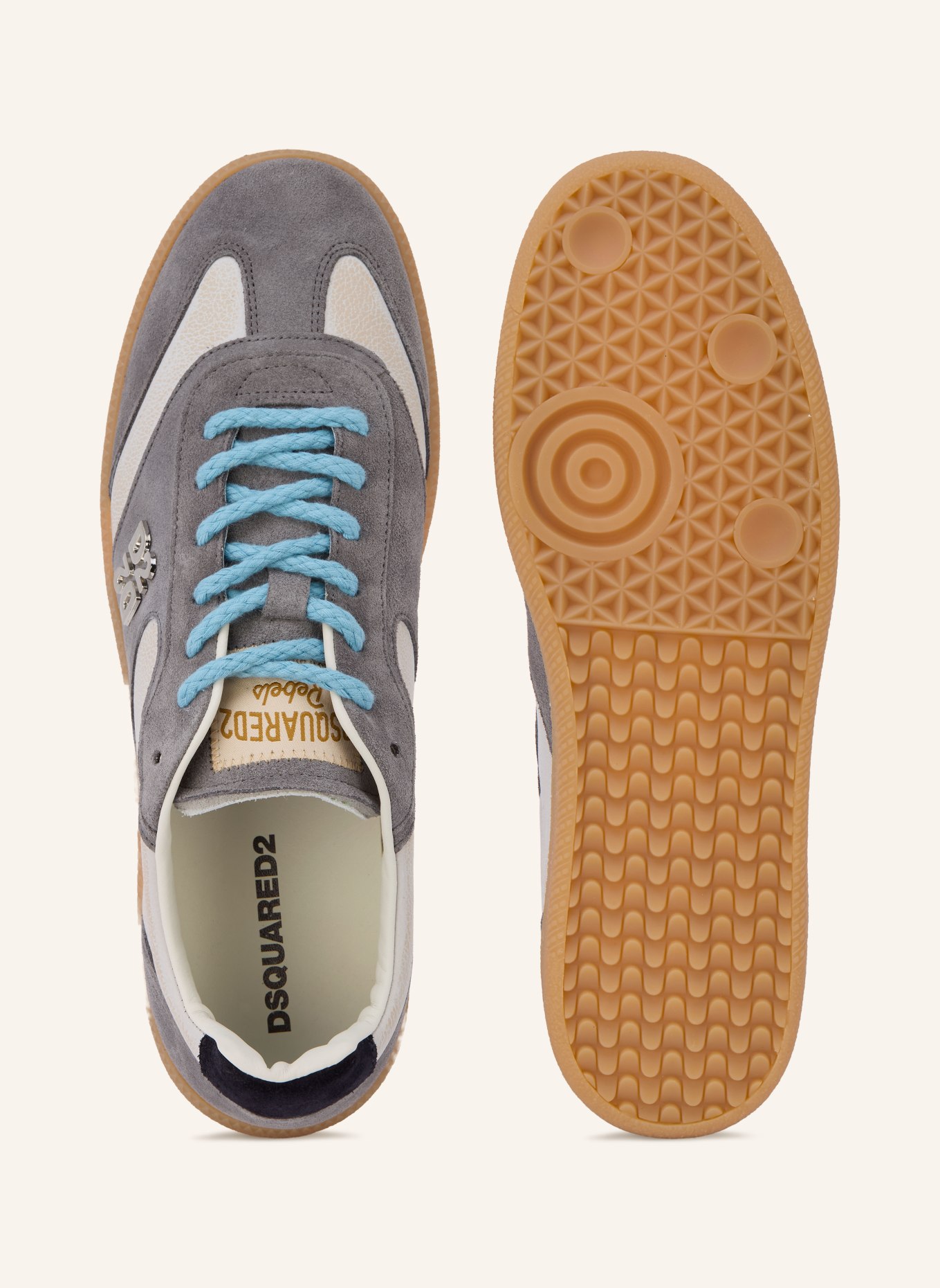 DSQUARED2 Sneaker: DUNKELGRAU / CREME / SCHWARZ