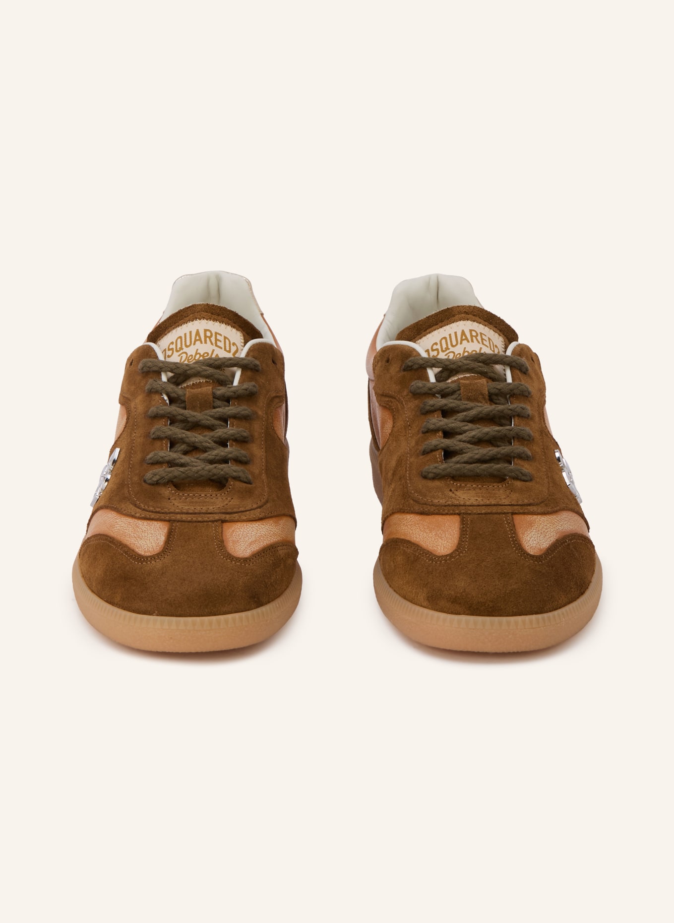 DSQUARED2 Sneaker: BRAUN / SILBER / CAMEL