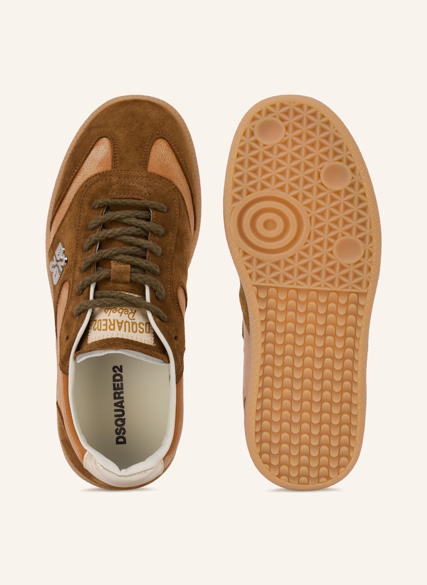 DSQUARED2 Sneaker: BRAUN / SILBER / CAMEL