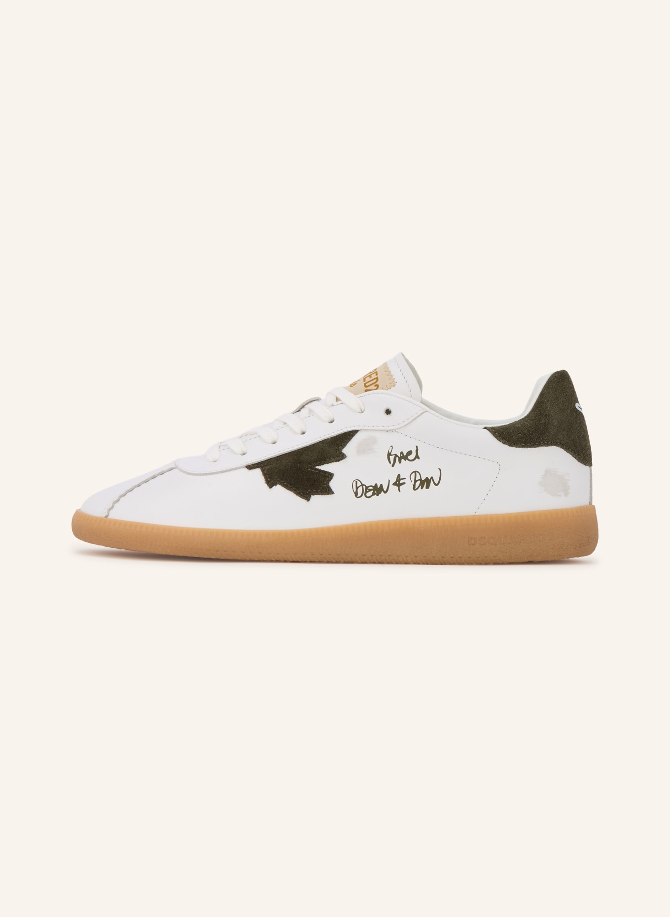 DSQUARED2 Sneakers: WIT / DONKERROOD / KAKI