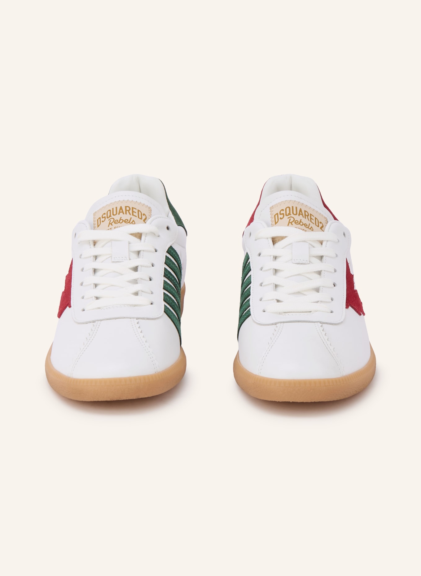 DSQUARED2 Sneaker: WEISS / ROT / GRÜN