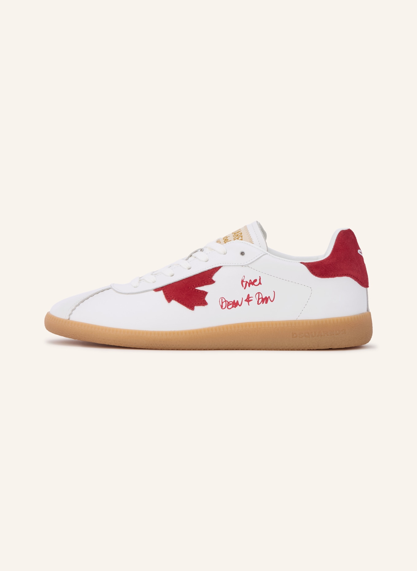DSQUARED2 Sneaker: WEISS / ROT / GRÜN