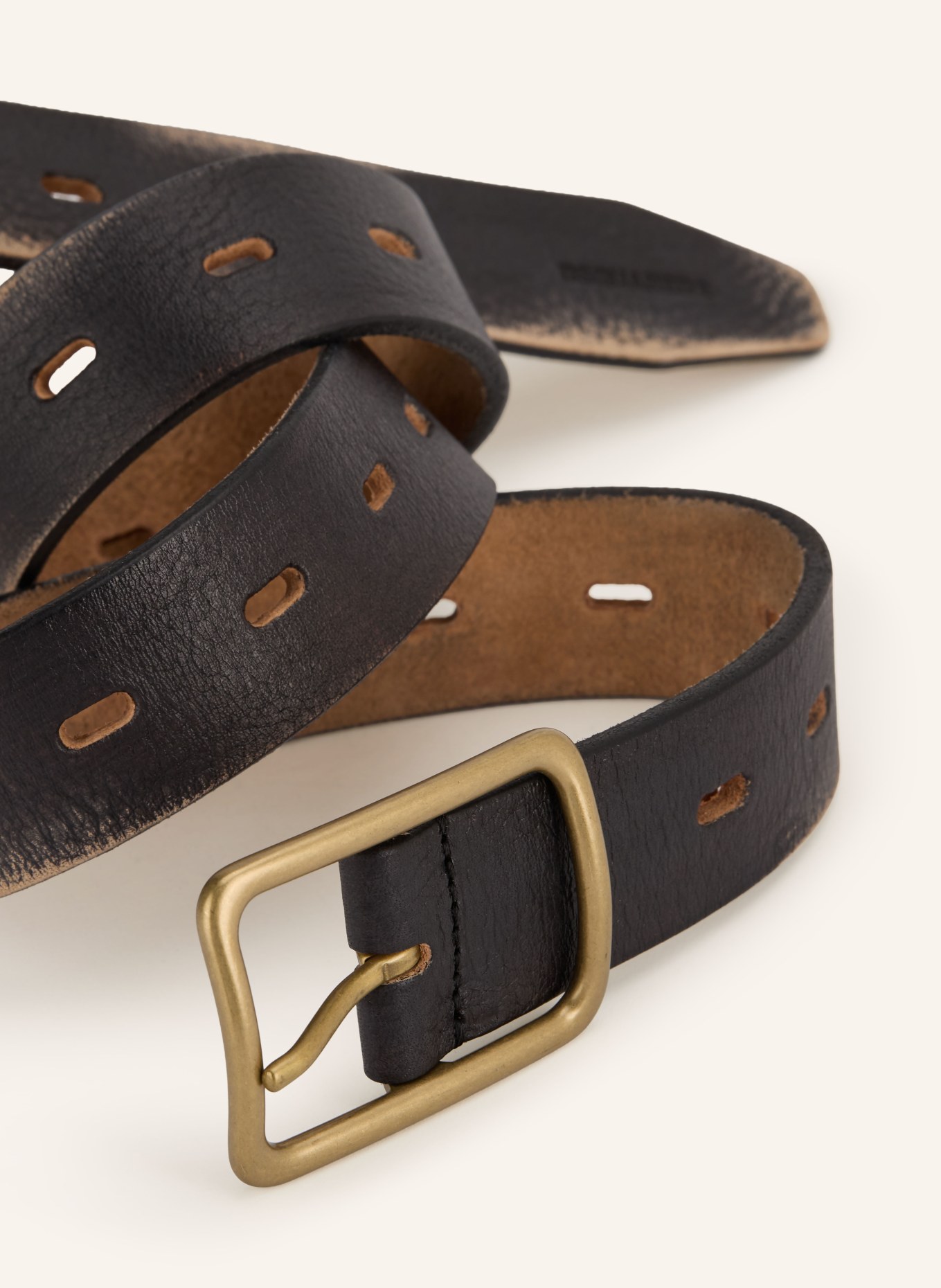 DSQUARED2 Ledergürtel: DUNKELBRAUN / GOLD / HELLBRAUN