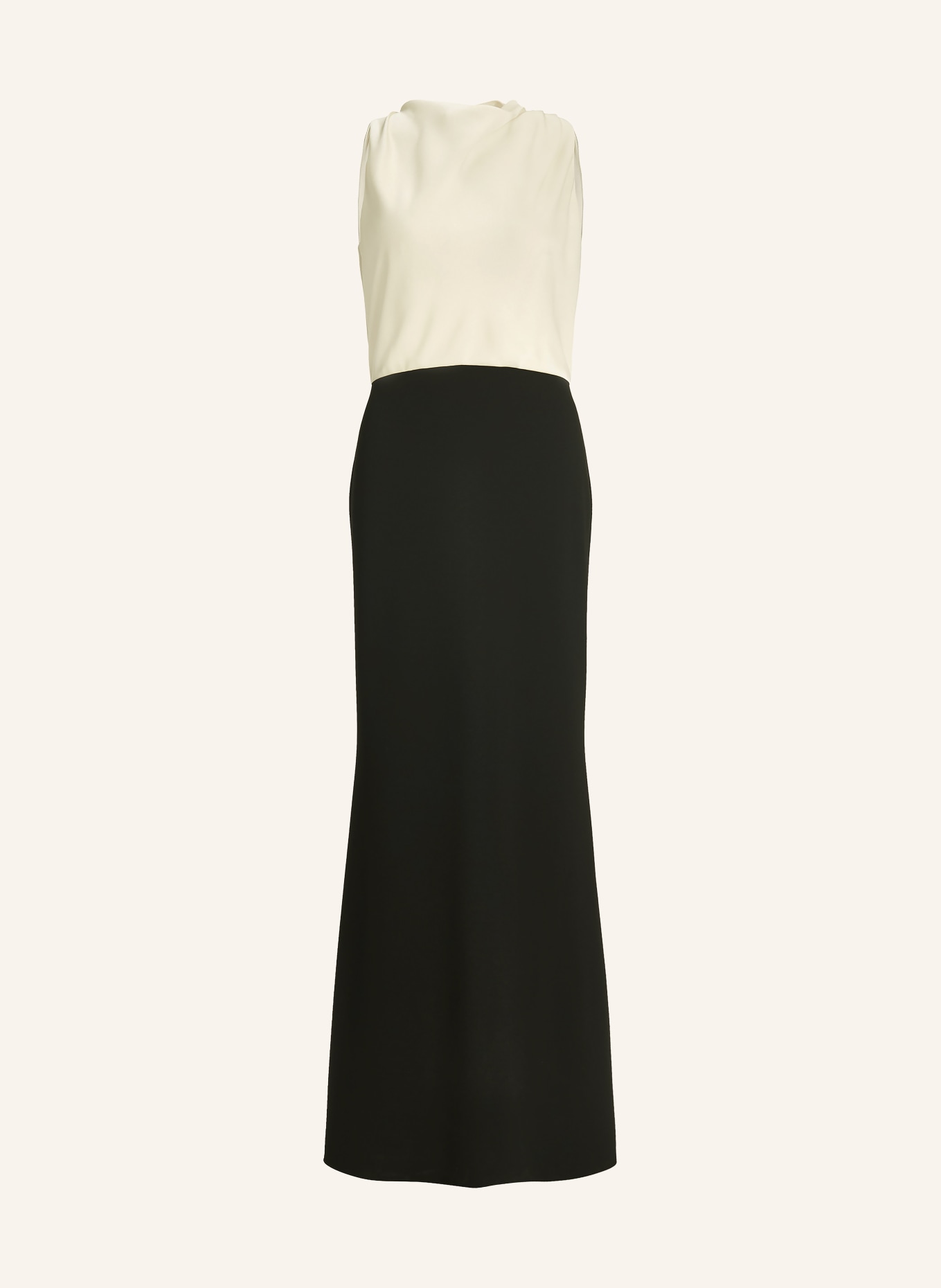 SWING Robe de soirée en mélange de matières: NOIR / CRÈME