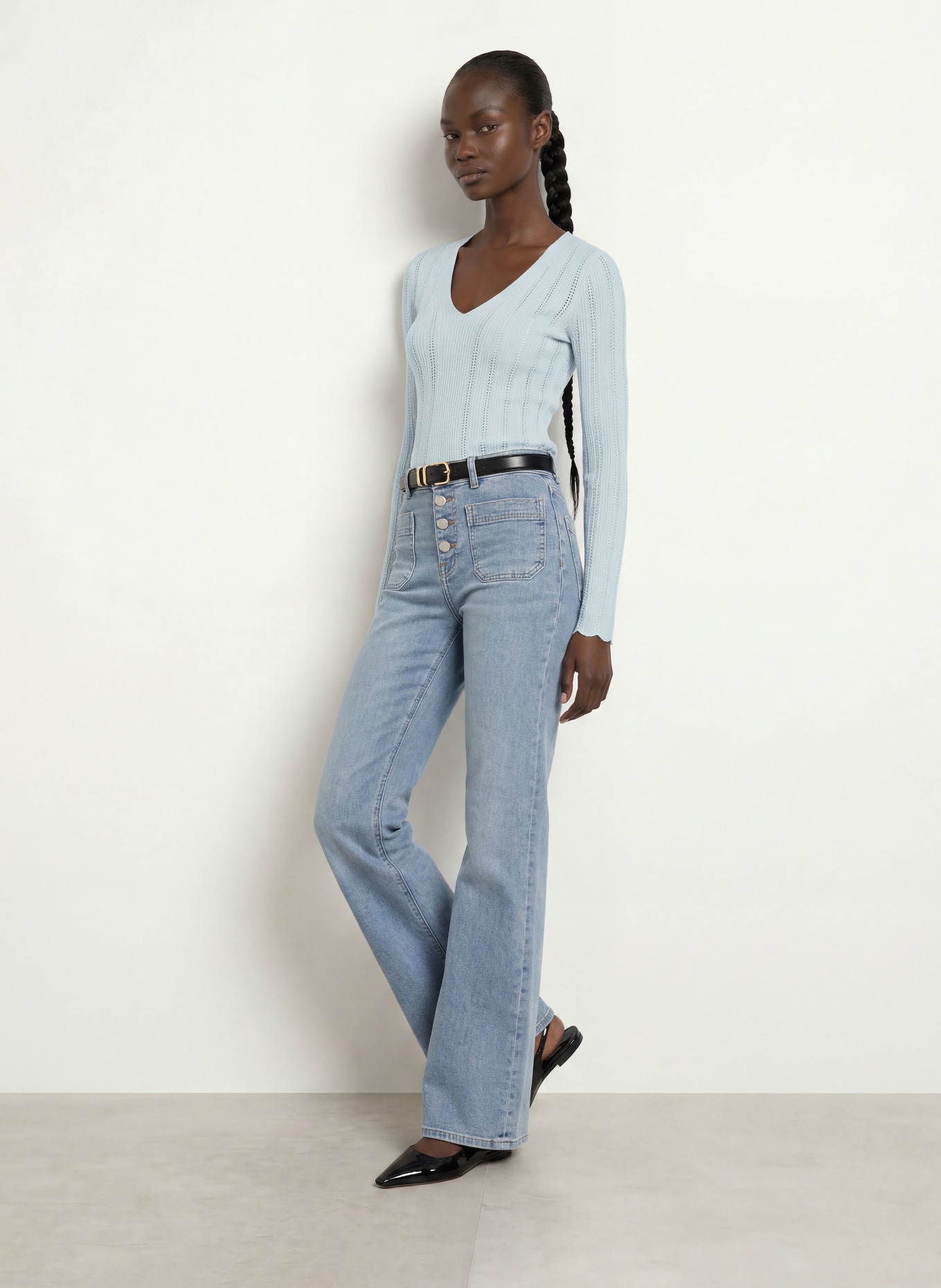 REISS Sweter LOUI: JASNONIEBIESKI