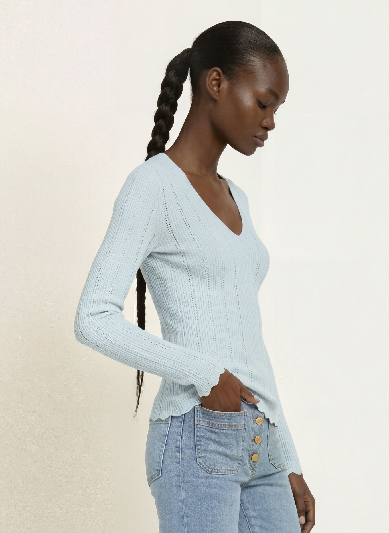 REISS Sweter LOUI: JASNONIEBIESKI