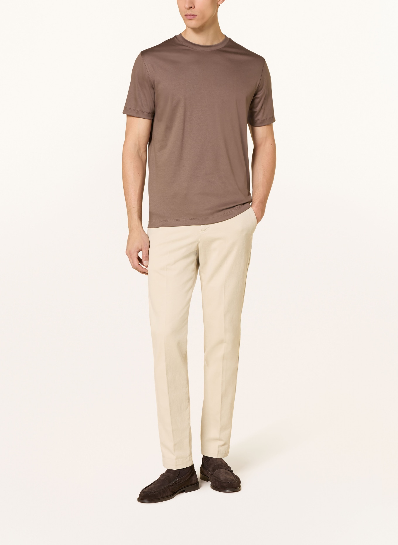 van Laack T-Shirt VL-PILOS1-XX: BRAUN