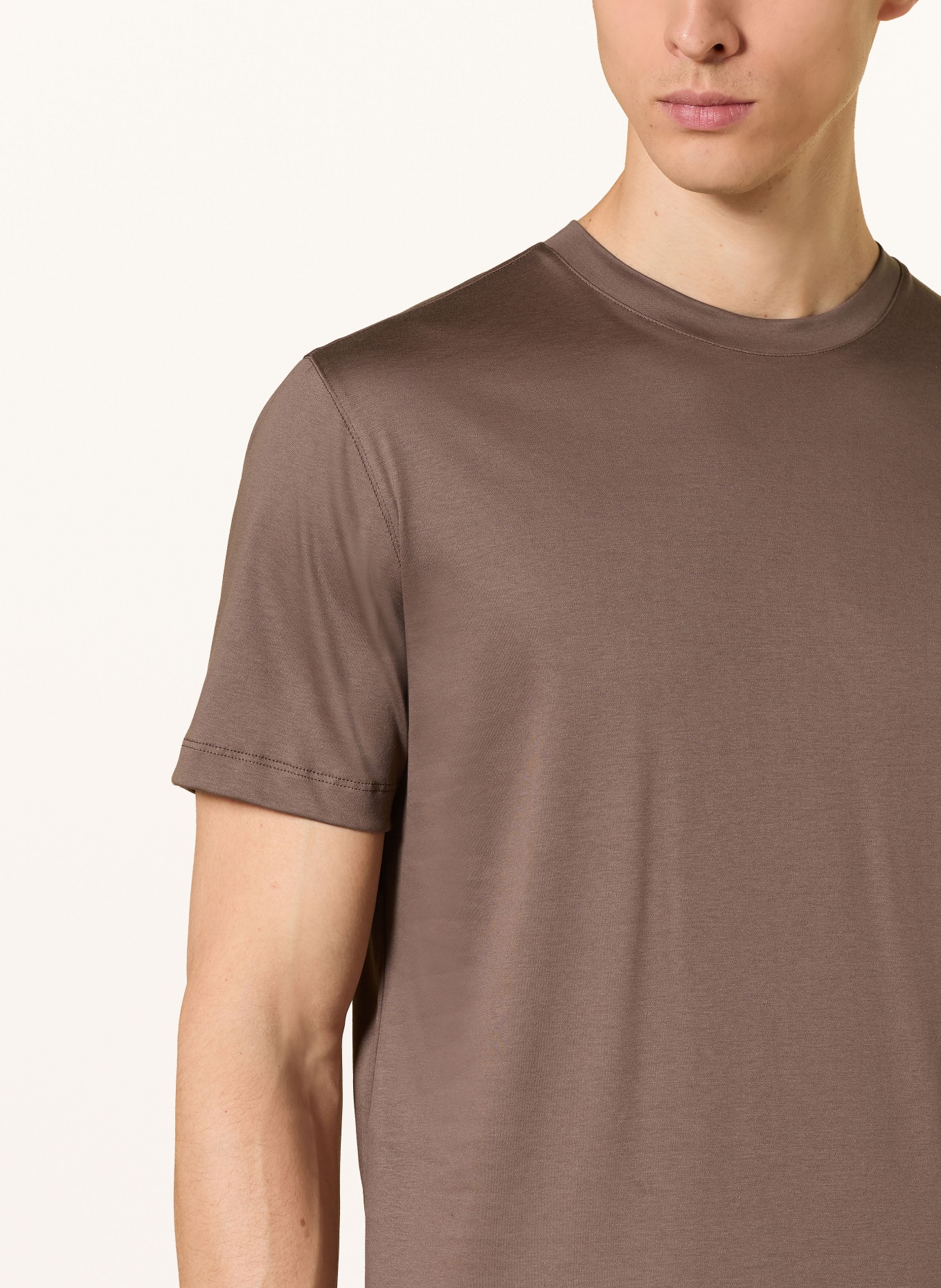 van Laack T-Shirt VL-PILOS1-XX: BRAUN