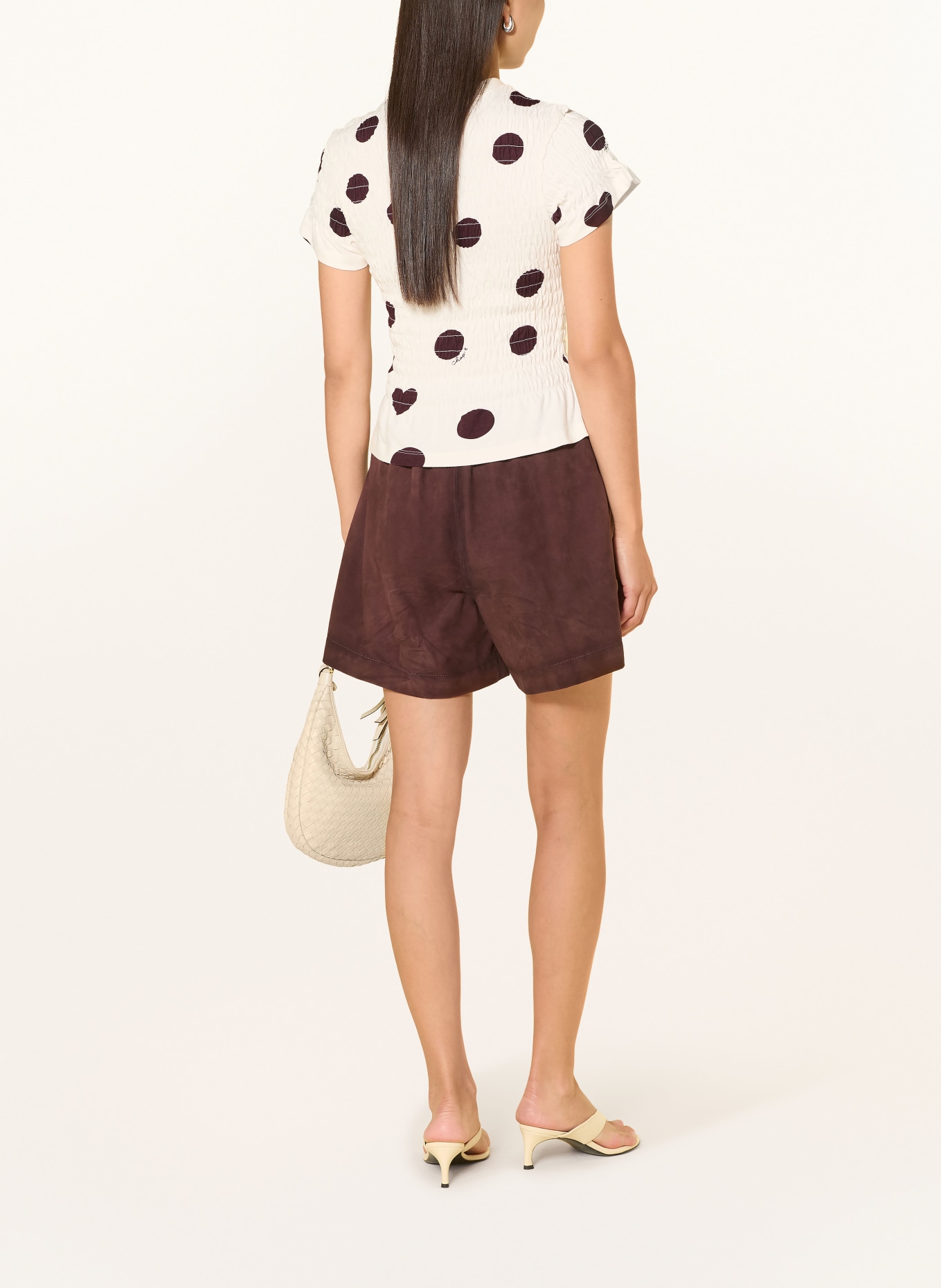 FABIENNE CHAPOT T-shirt CARMEN: CRÈME / MARRON FONCÉ