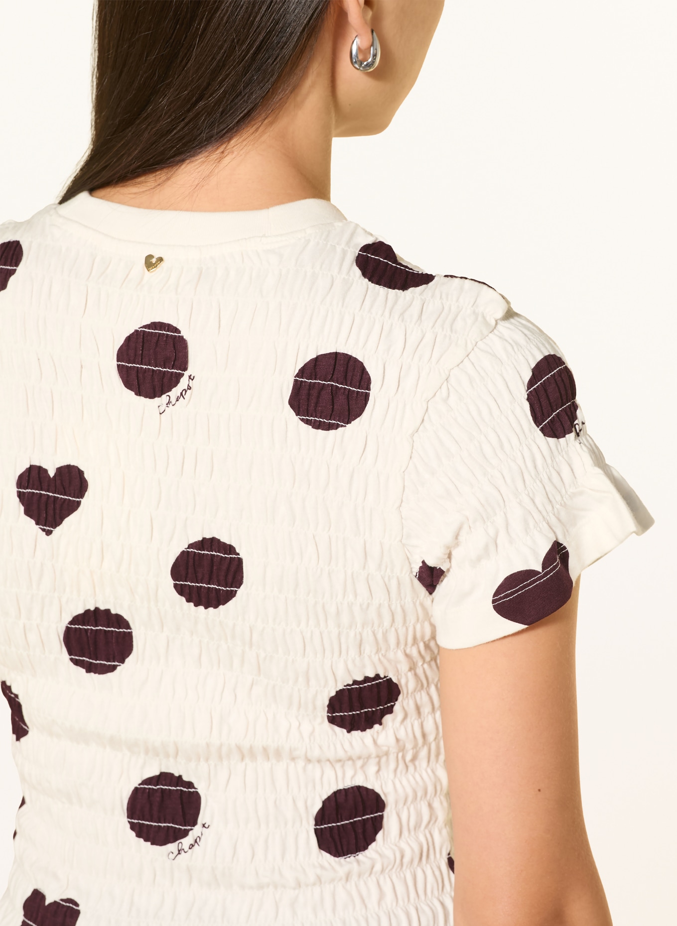FABIENNE CHAPOT T-shirt CARMEN: CRÈME / MARRON FONCÉ