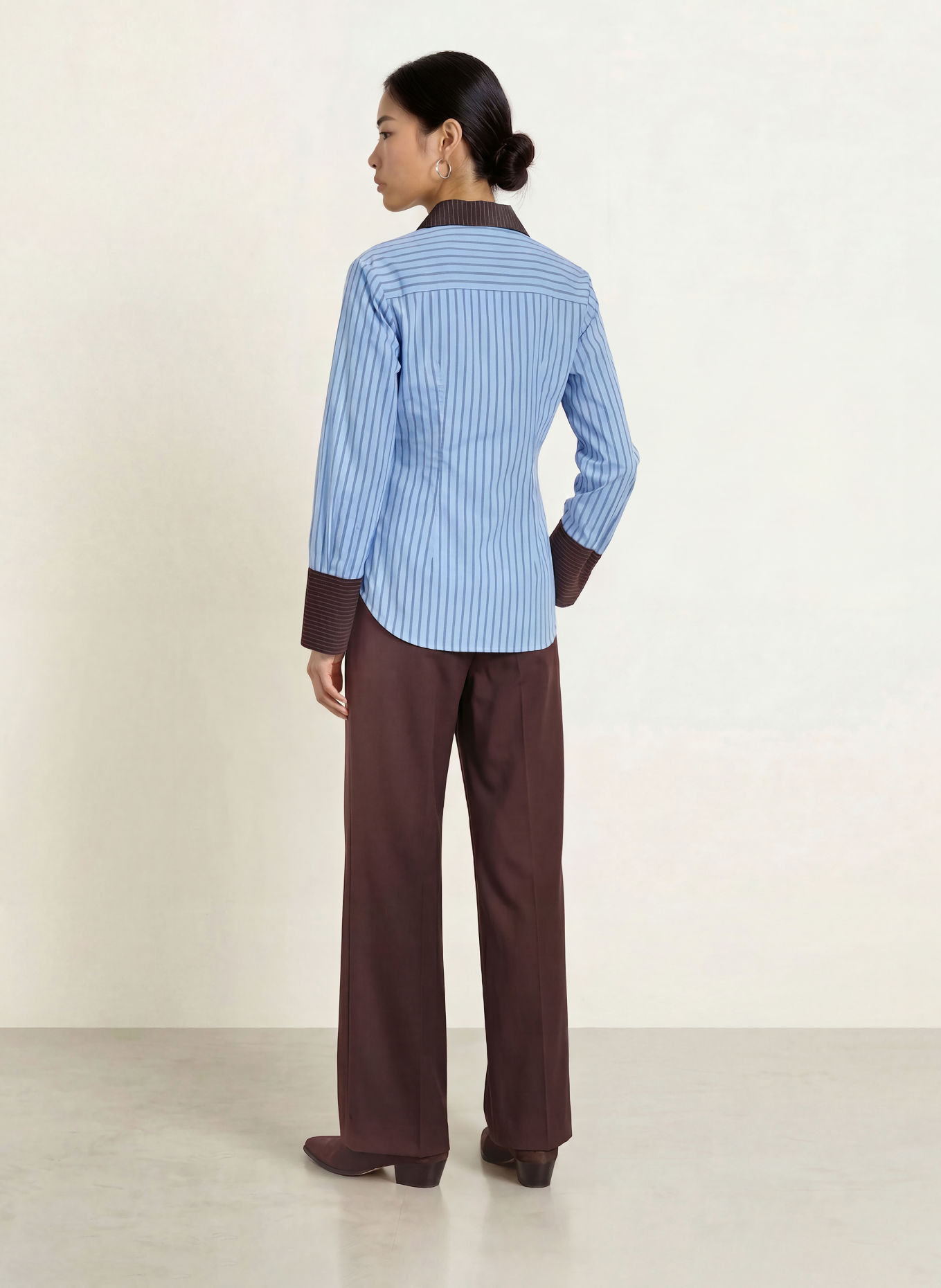 FABIENNE CHAPOT Wrap-blus TAMAR: LJUSBLÅ / MÖRKBRUN / GRÄDDE