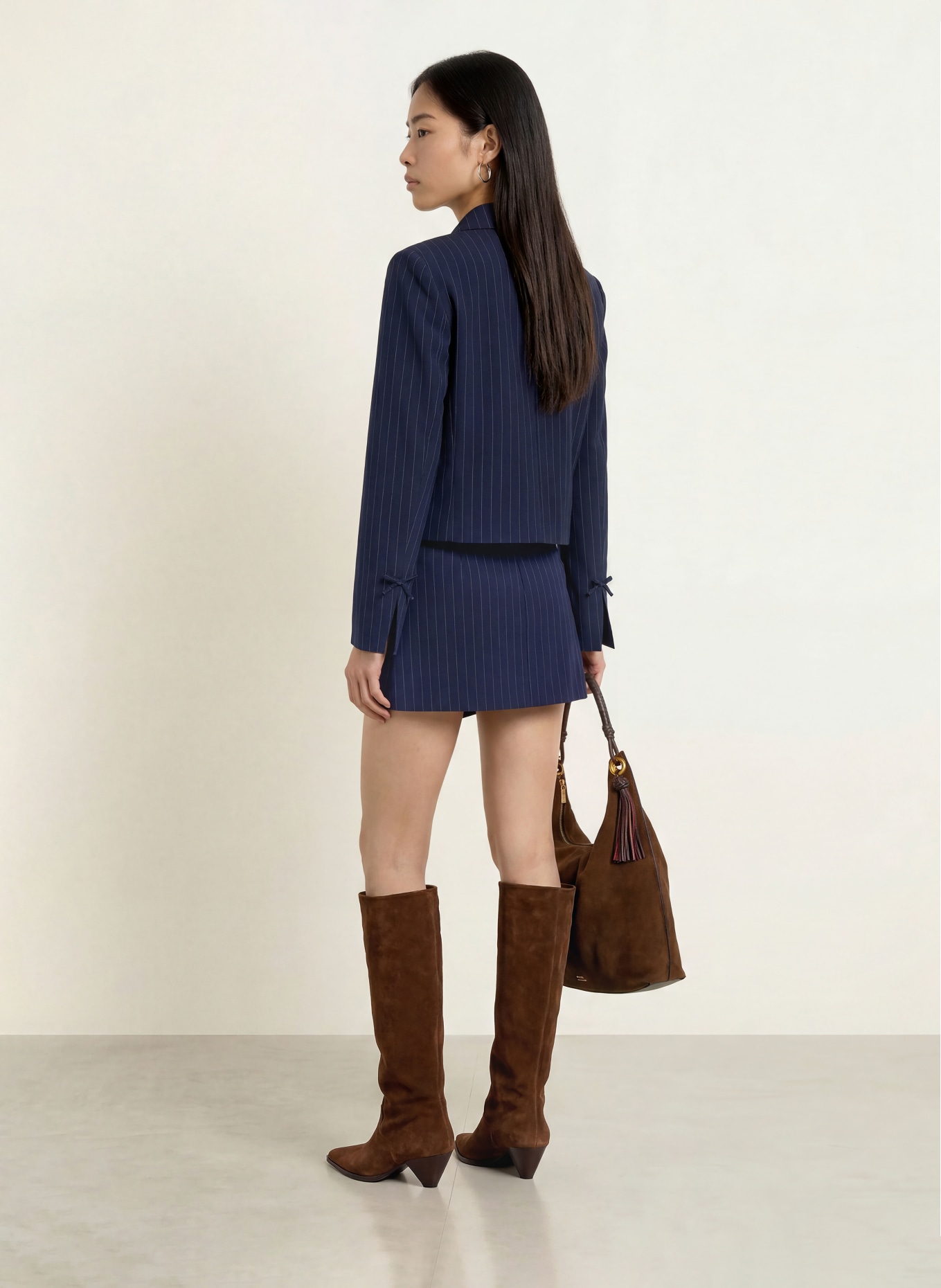 FABIENNE CHAPOT VITO Boxy jacket: DARK BLUE / WHITE