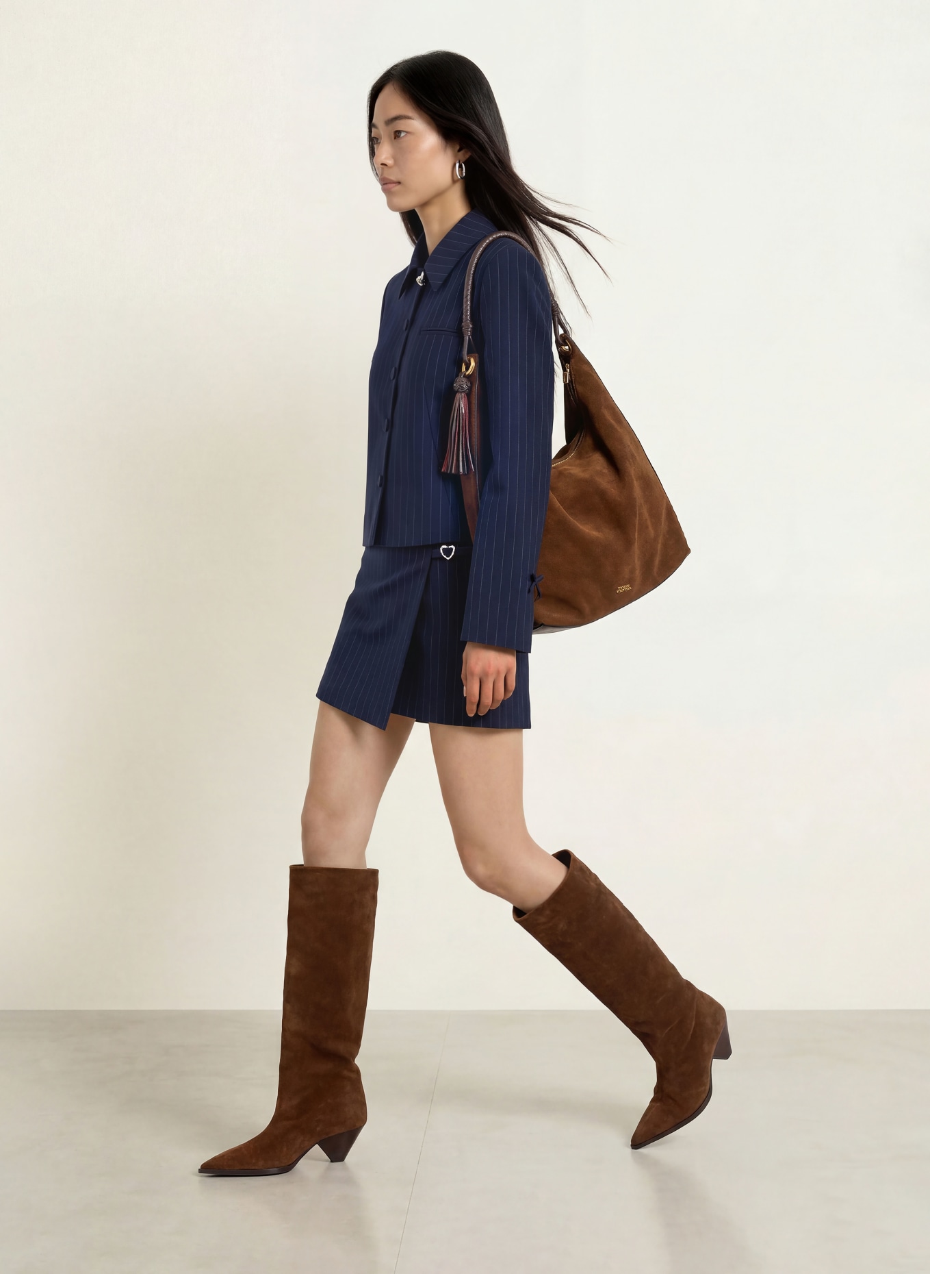 FABIENNE CHAPOT VITO Boxy jacket: DARK BLUE / WHITE