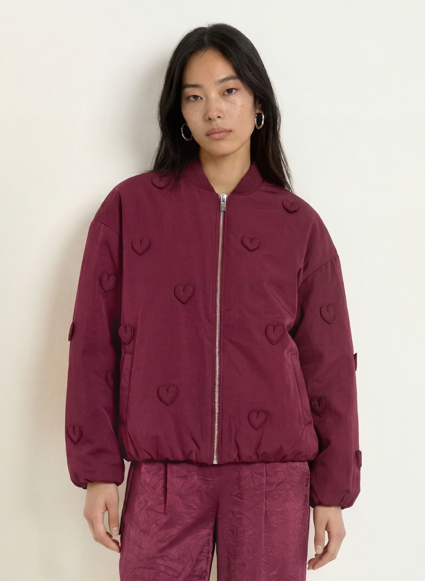 FABIENNE CHAPOT Blouson HEARTY: ROUGE FONCÉ