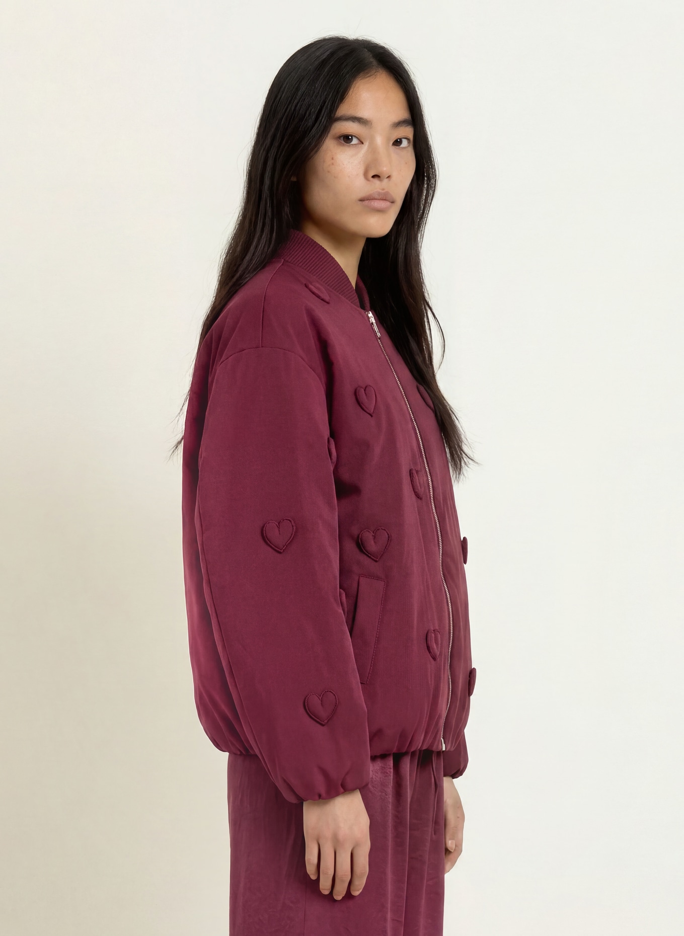 FABIENNE CHAPOT Blouson HEARTY: ROUGE FONCÉ