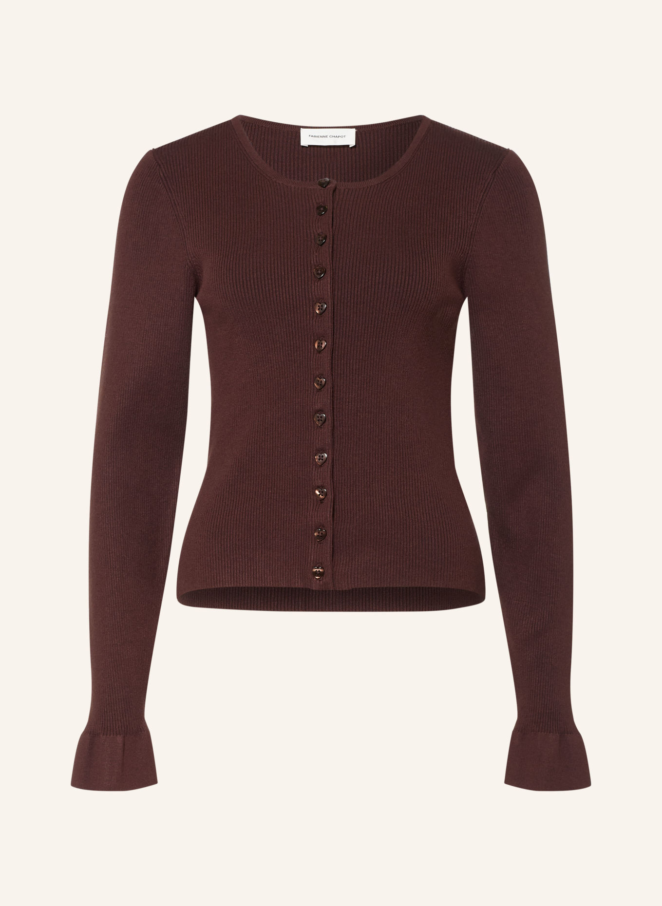FABIENNE CHAPOT LILO Cardigan: DARK BROWN