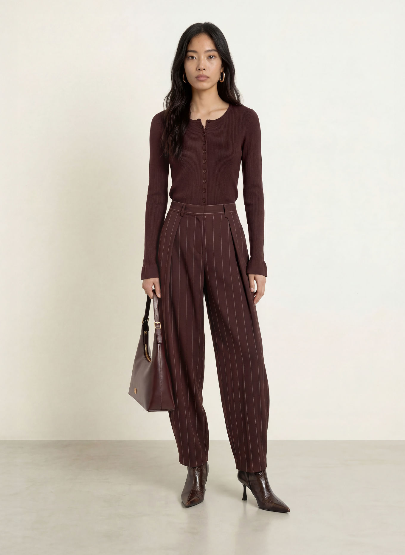 FABIENNE CHAPOT LILO Cardigan: DARK BROWN