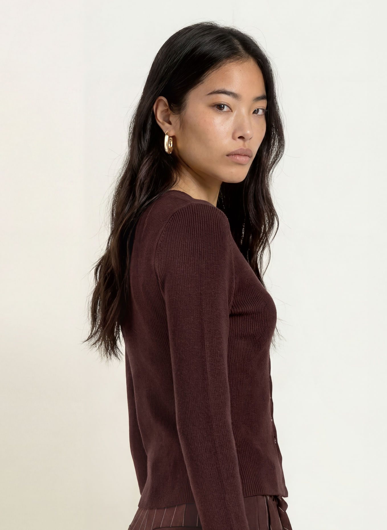 FABIENNE CHAPOT LILO Cardigan: DARK BROWN