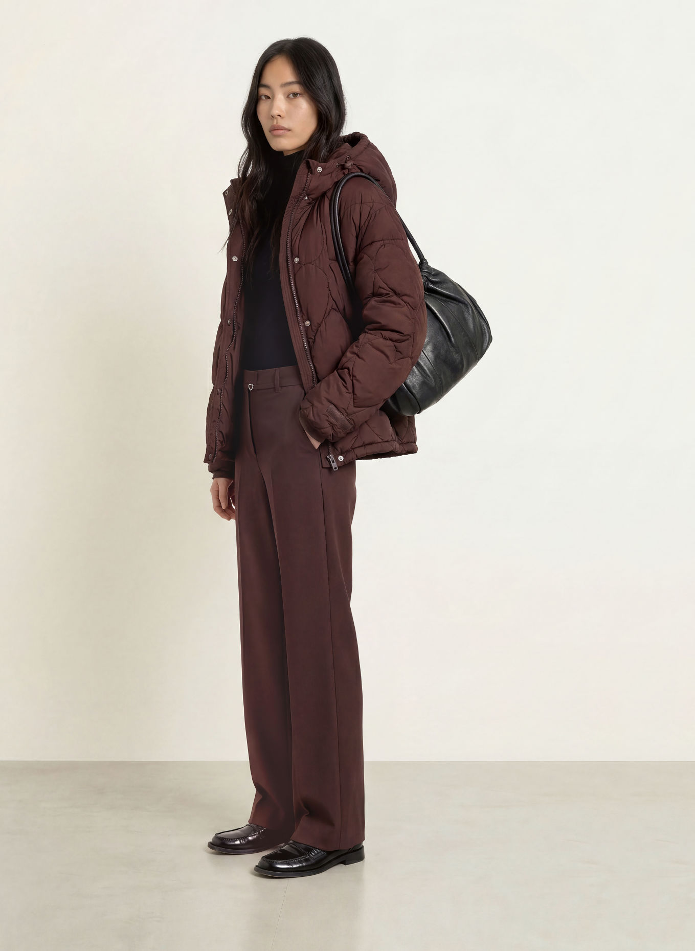 FABIENNE CHAPOT PRISCA Quilted Jacket: DARK BROWN